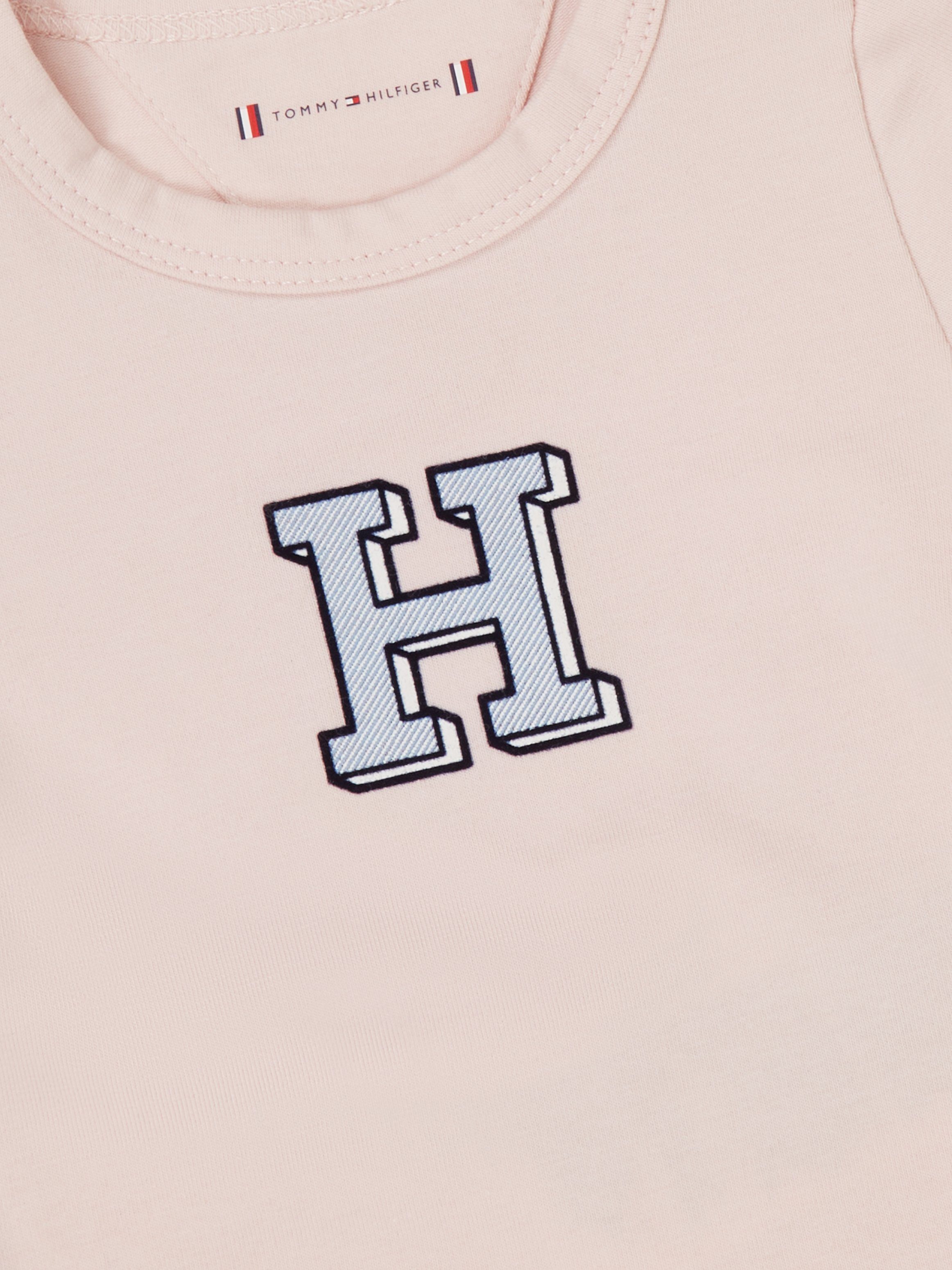 3er) Tommy 3 Logo-Stickerei Neugeborenen-Geschenkset Pink PACK Whimsy BABY Hilfiger (Set, mit GIFTBOX