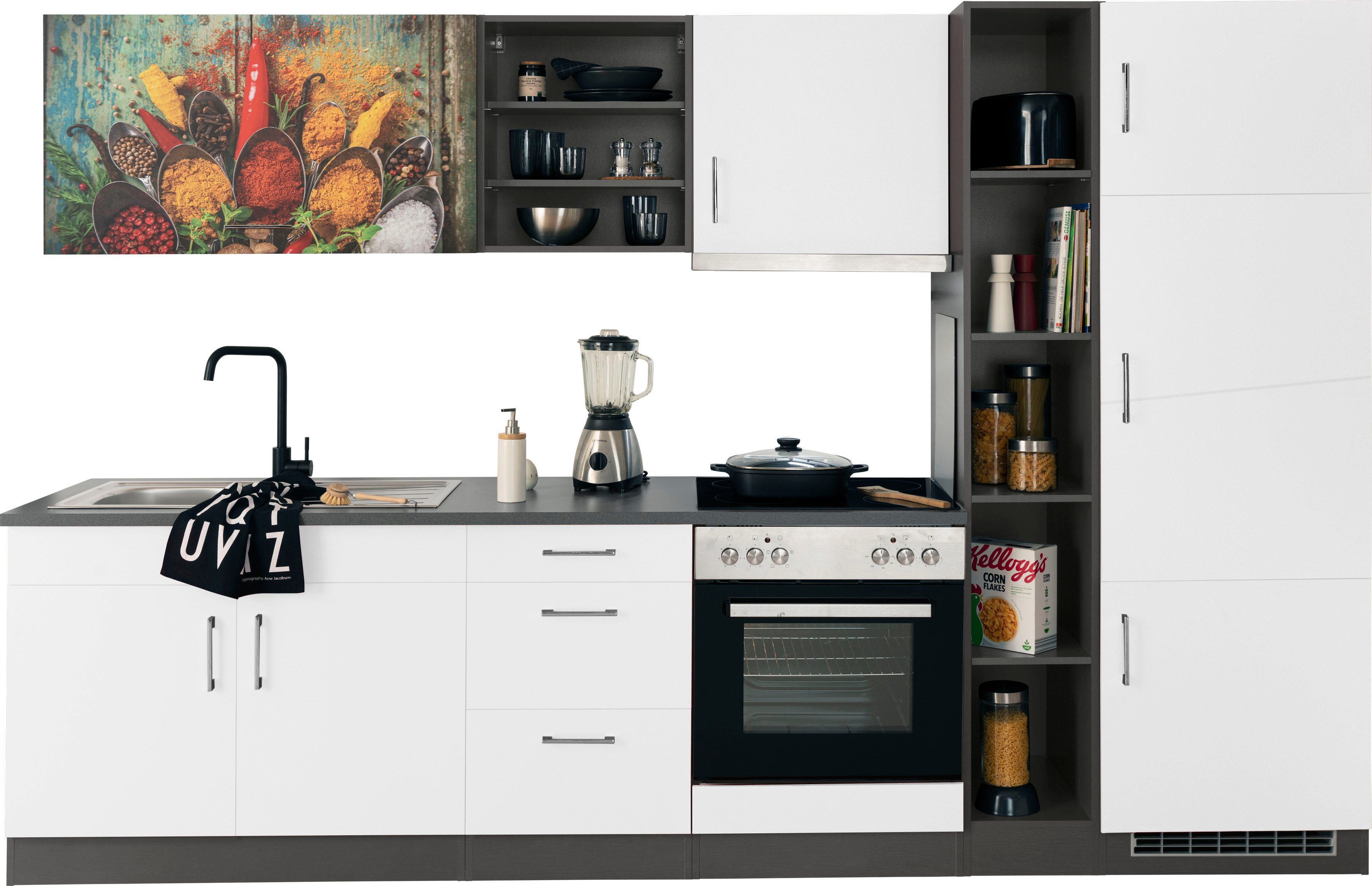 KOCHSTATION Кухниzeile KS-Paris, mit E-Geräten, Breite 300 cm