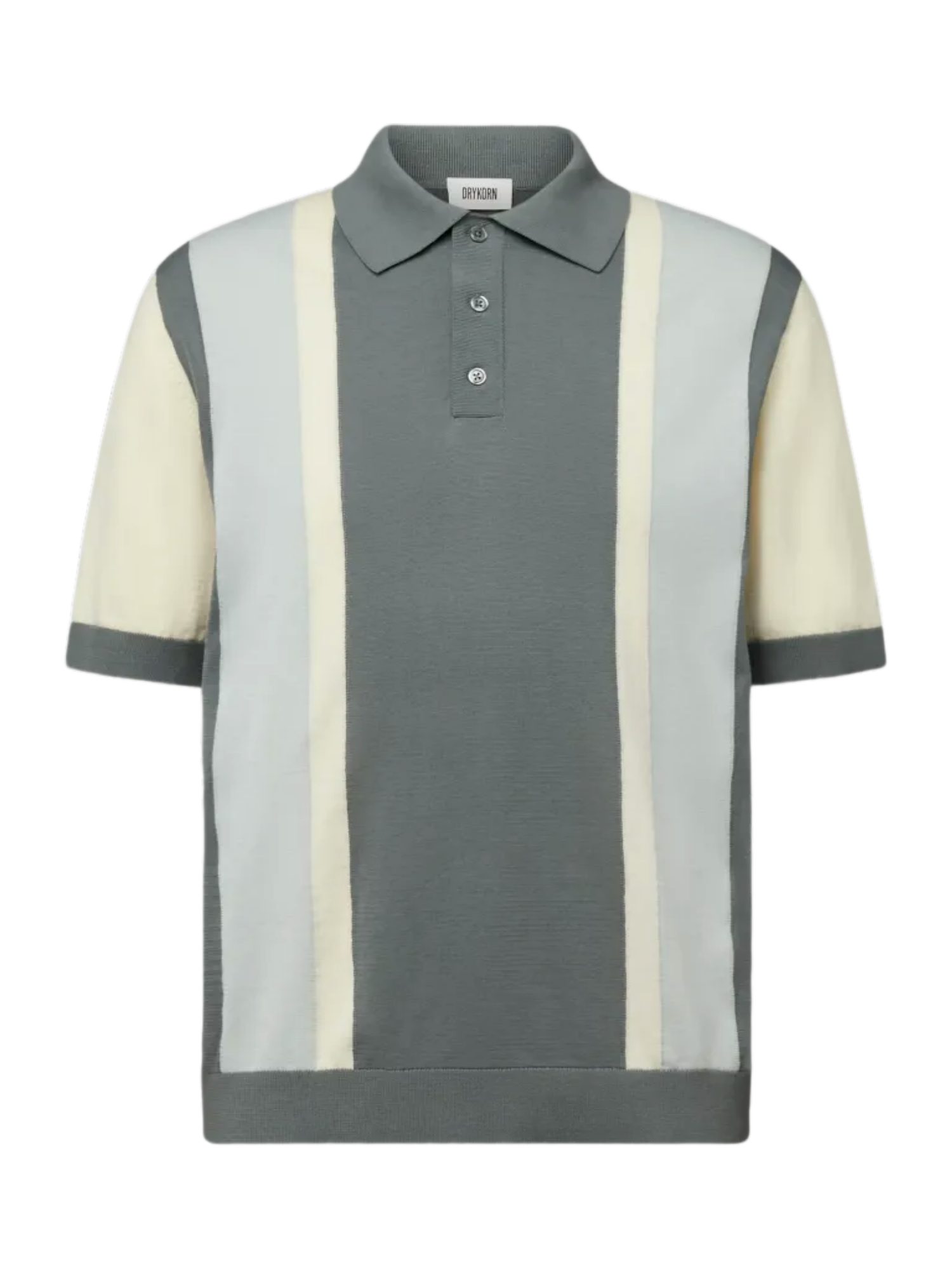 Drykorn Poloshirt grau,Casual,Baumwolle,Gestreift,Polokragen,Kurz,Relaxed Fit