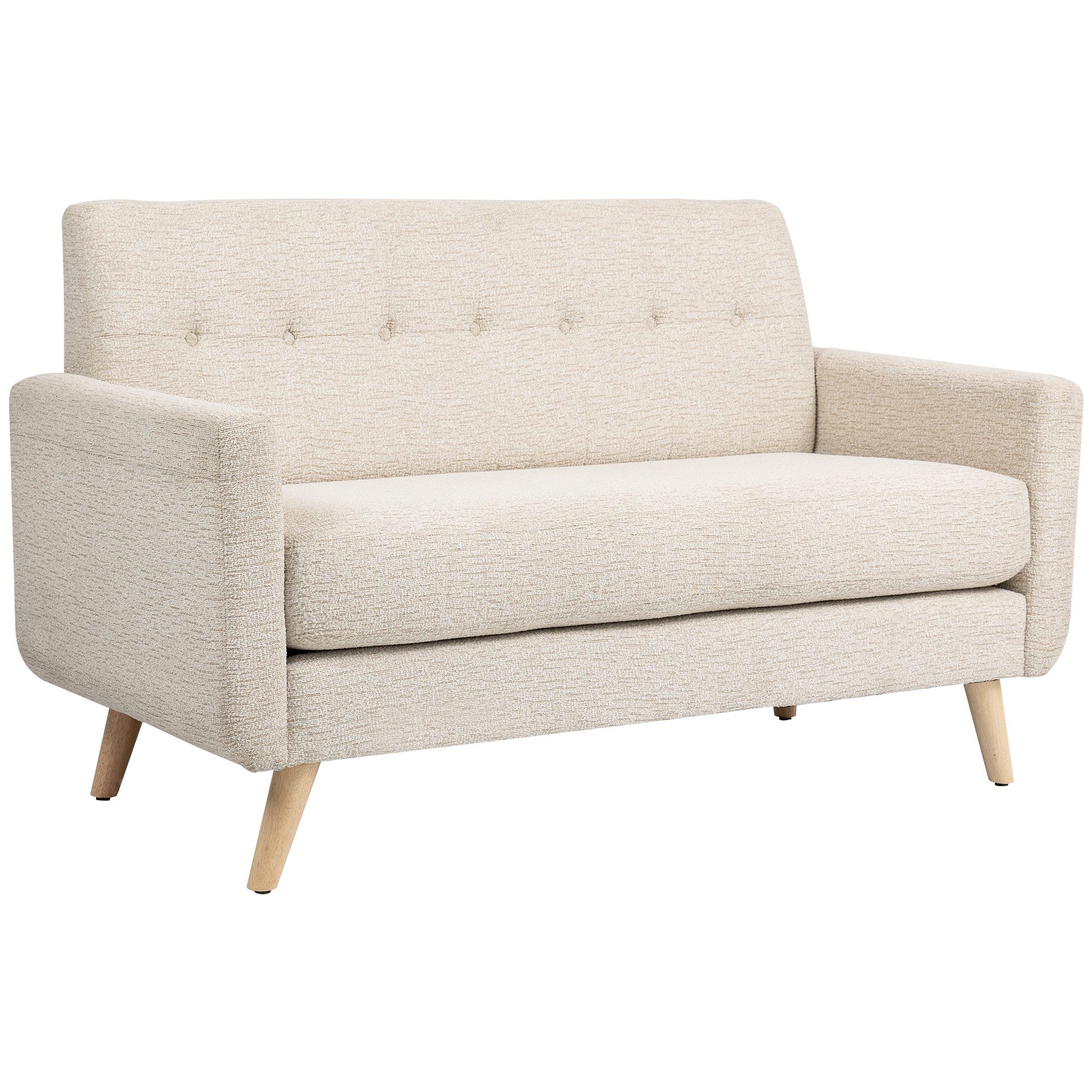 2-Sitzer Polstersofa im Modern-Stil mit Holzbeine, Samtoptik