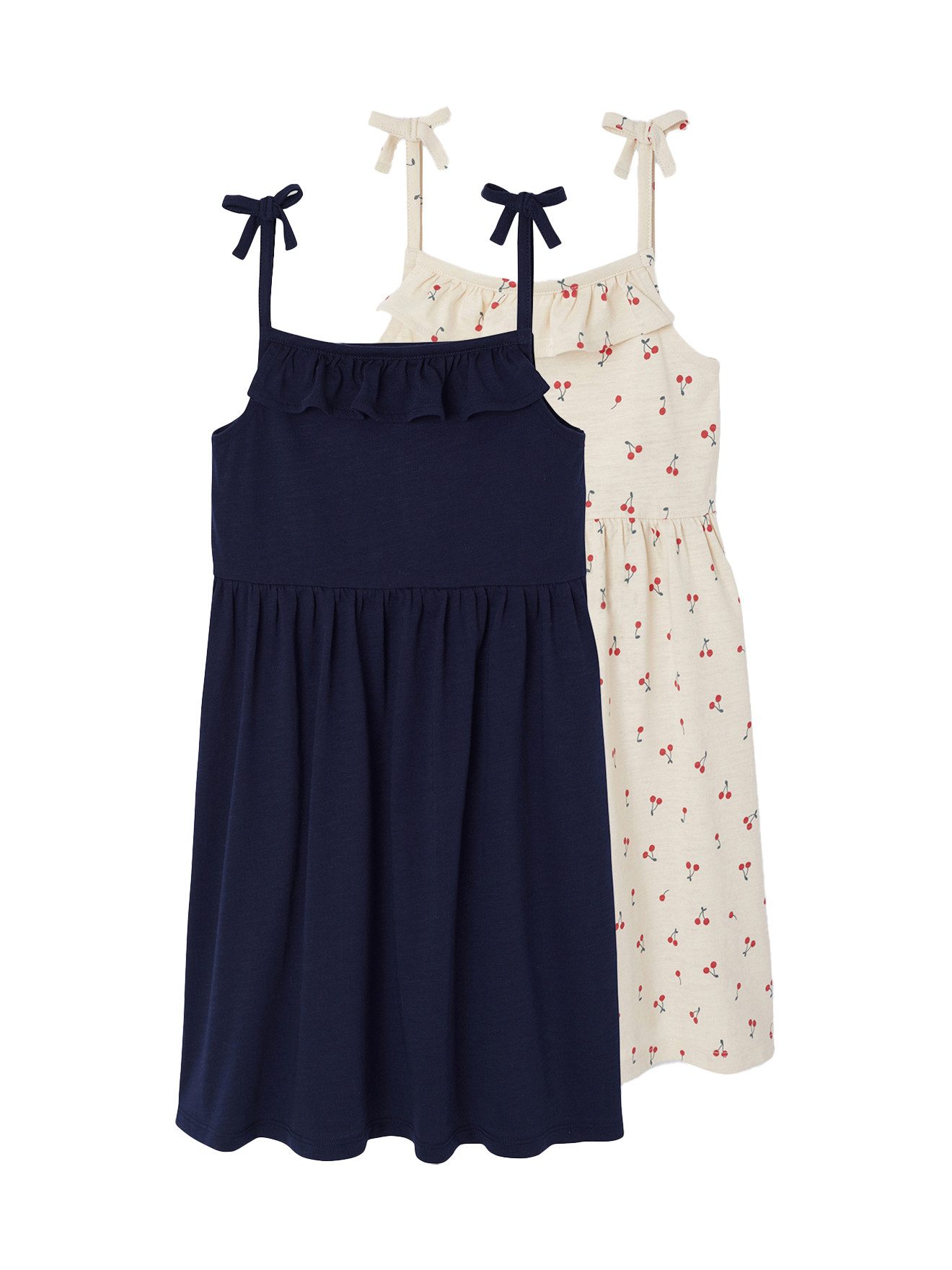 vertbaudet Minikleid Mädchen Trägerkleider BASIC 2er-Pack