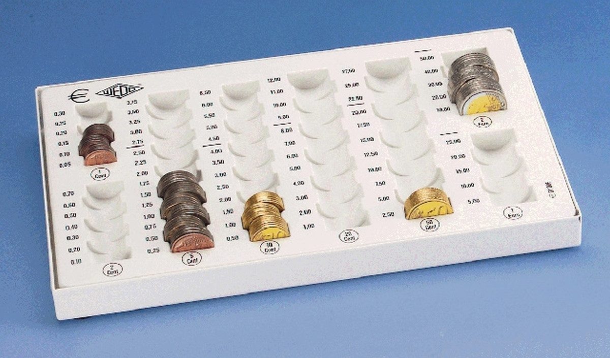 WEDO Geldkassette Münzzählbrett 268x165x30mm lichtgrau