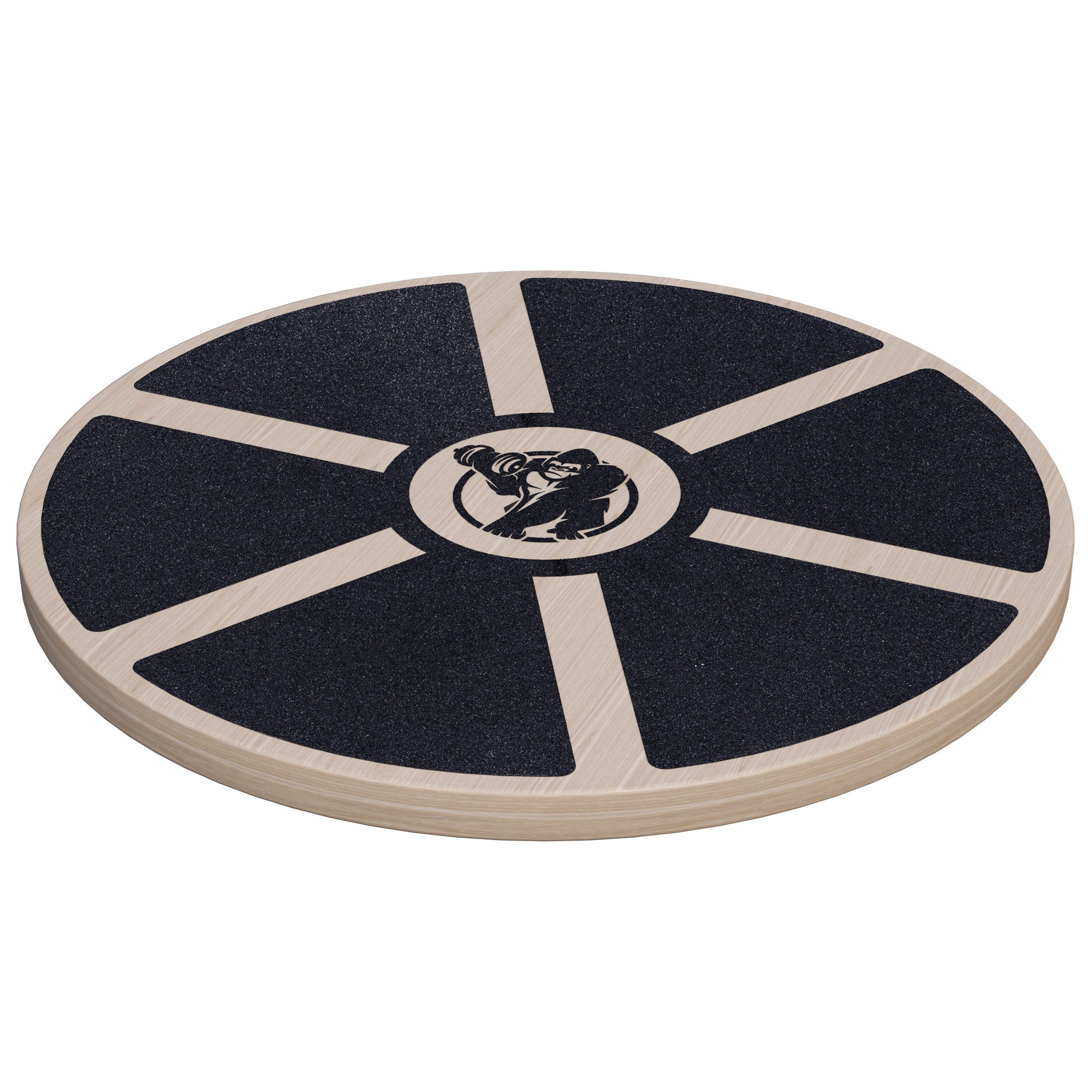 GORILLA SPORTS Balanceboard Holz, bis 180kg - Wackelbrett, Gleichgewichtstrainer, Balancetrainer, Therapiekreisel, für Kinder, Erwachsene, Physiotherapie, Fitness