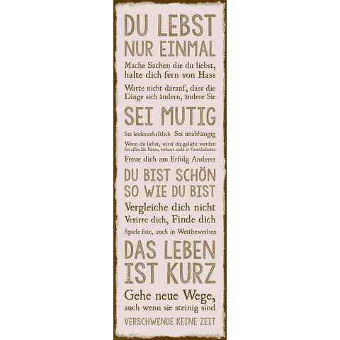 Reinders! Deco-Panel Das Leben, Spruch 30x90 cm