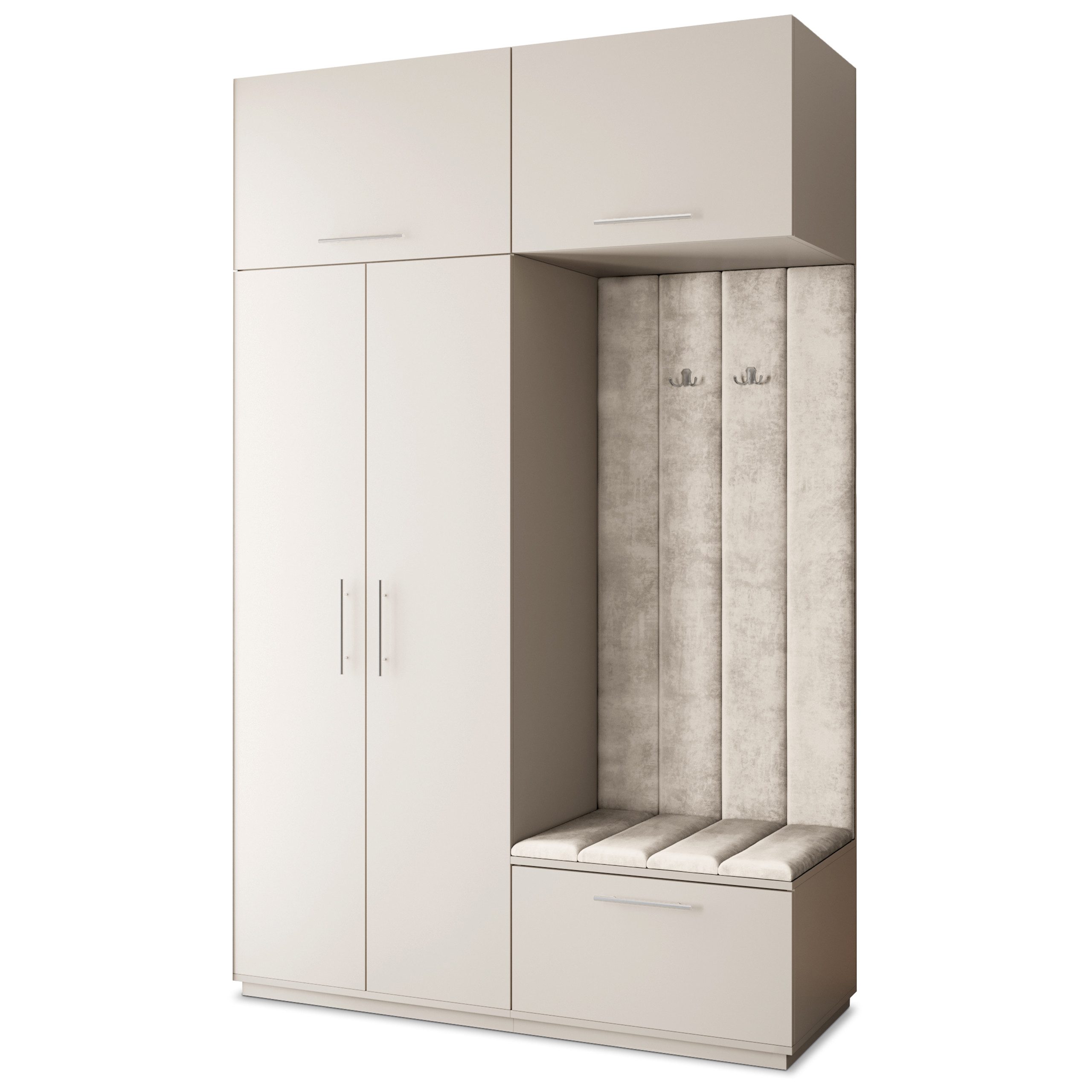 Masseno Garderobenschrank REMA 150 x 240 cm Garderoben-Set mit 2 Türen Kaschmir
