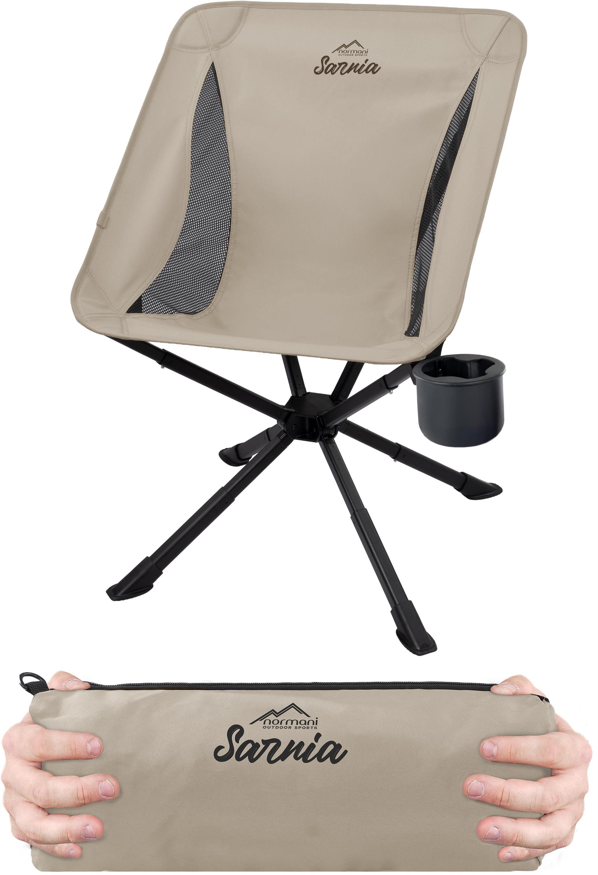 normani Campingstuhl Campingstuhl mit Getränkehalter Sarnia, Ultraleichter klappbarer Angelhocker Wanderstuhl mit Becherhalter