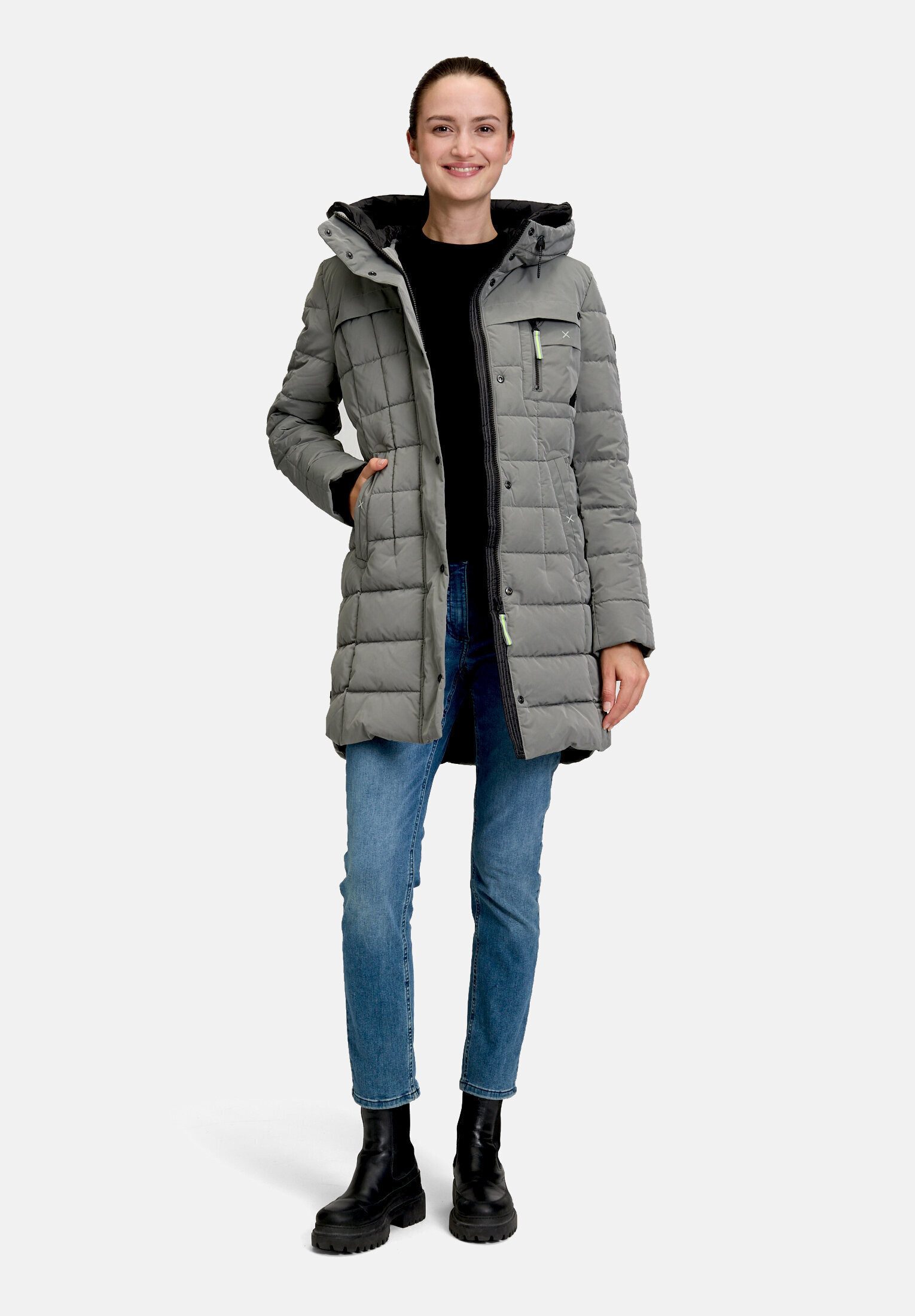 Amber & June Winterjacke Damen mit Kapuze