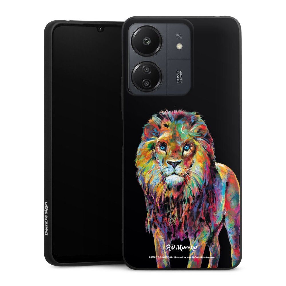 DeinDesign Handyhülle Löwe Tiere Design Lion Colorful Art By P.D. Moreno, Xiaomi Redmi 13C 5G Silikon Hülle Premium Case Handy Schutzhülle