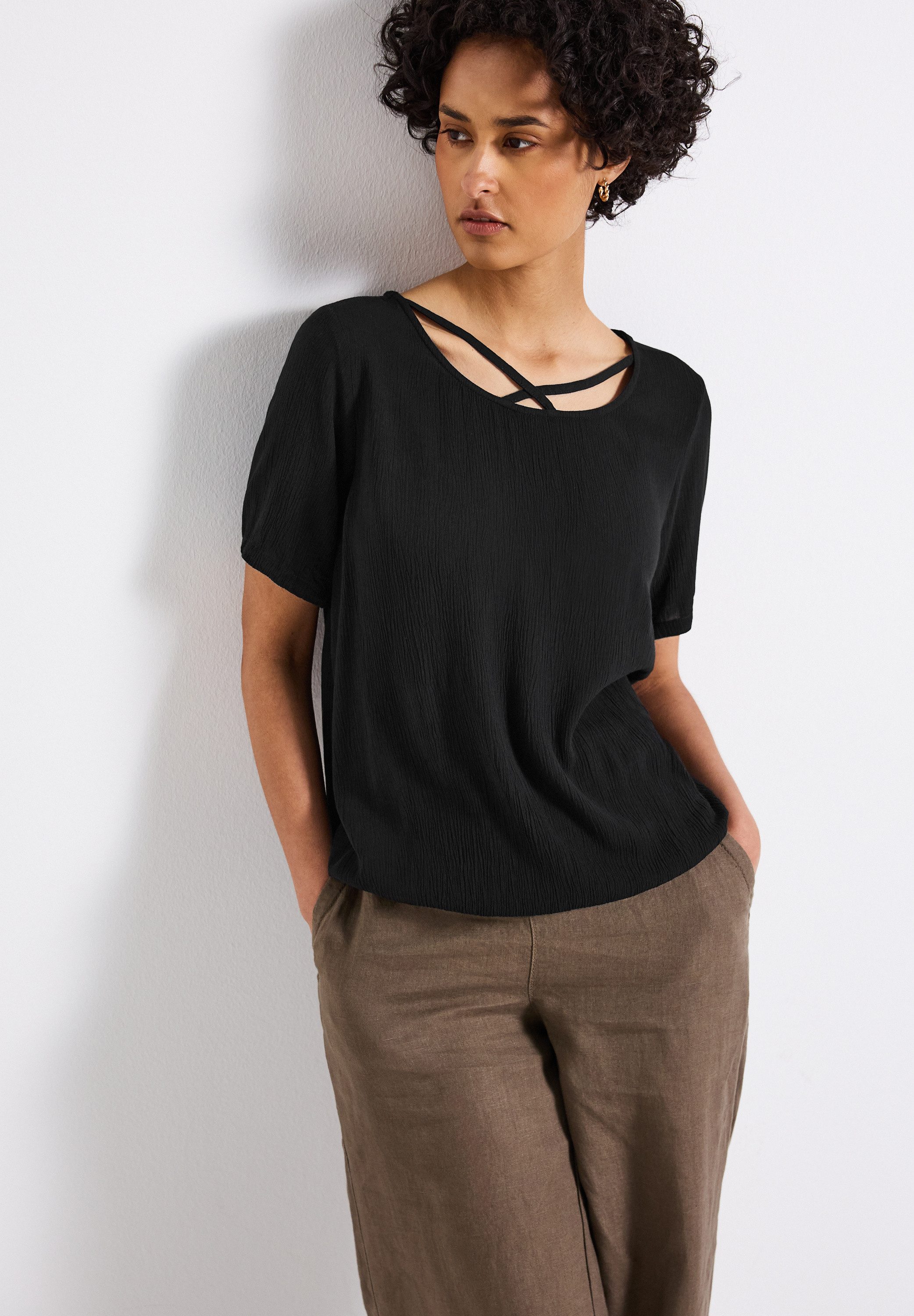STREET ONE Shirtbluse mit Bänderdetail günstig online kaufen