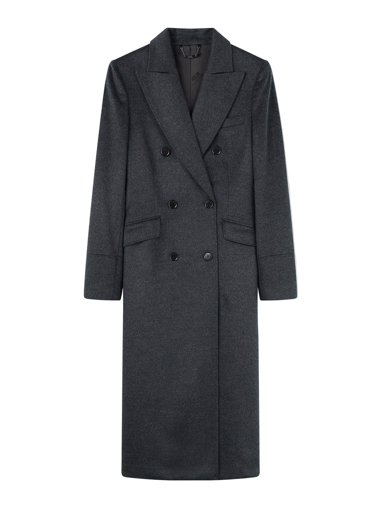 GOBI Cashmere Wollmantel Langer Kaschmirmantel mit Spitzenrevers