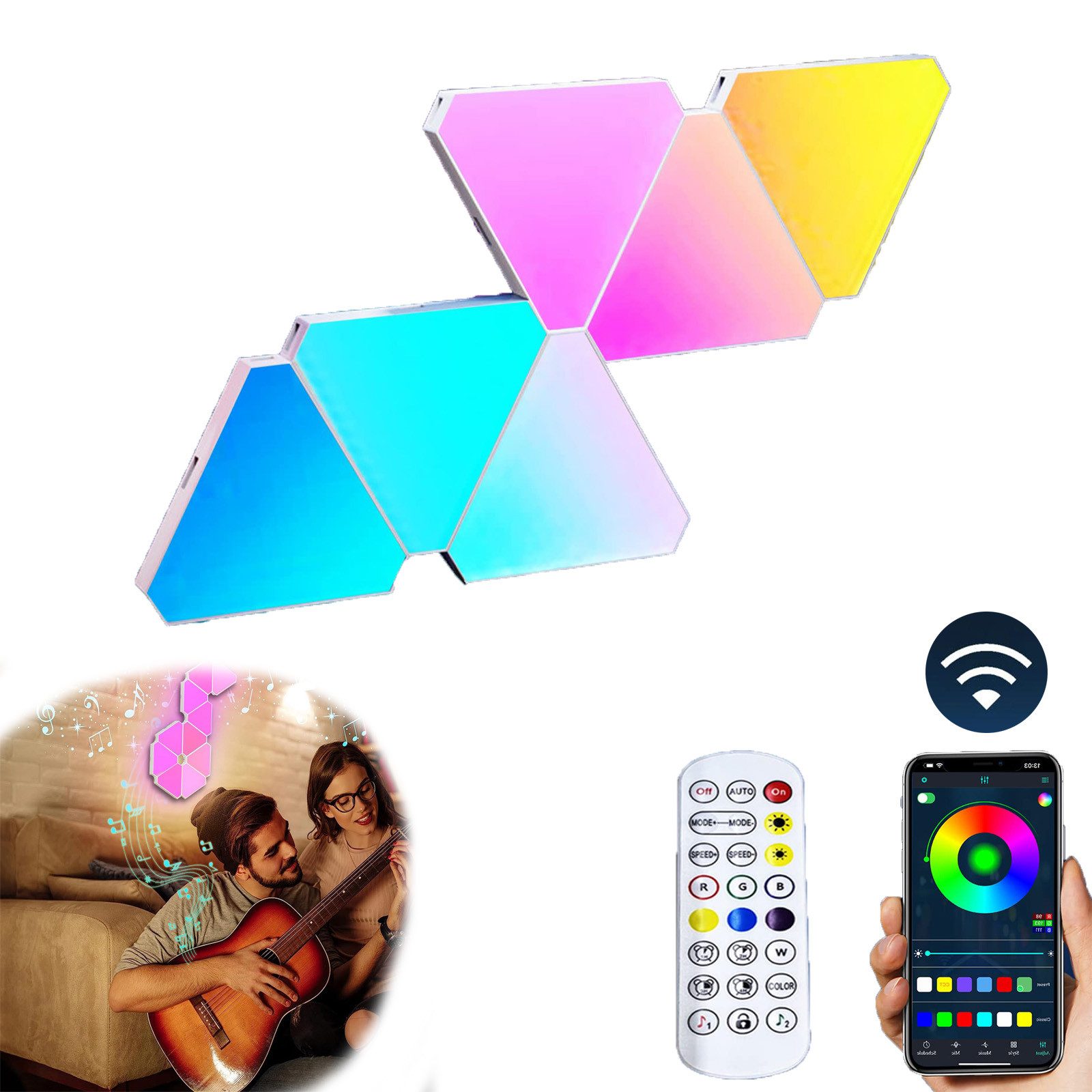 Jibenhome LED Panel LED Dreiecke Wandleuchte günstig online kaufen