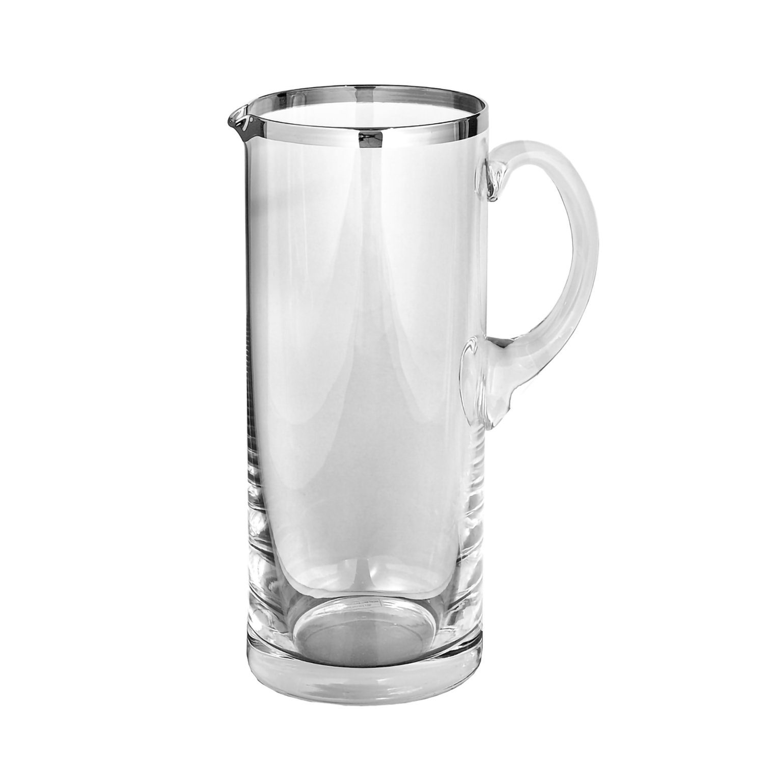 Fink Wasserkrug PLATINUM Glaskrug - H. 25 cm - silber - Glas - Wasserkaraffe, (1 Stück-tlg., 1 Stück), Wasserkrug & Getränkekaraffe für stilvolle Erfrischung