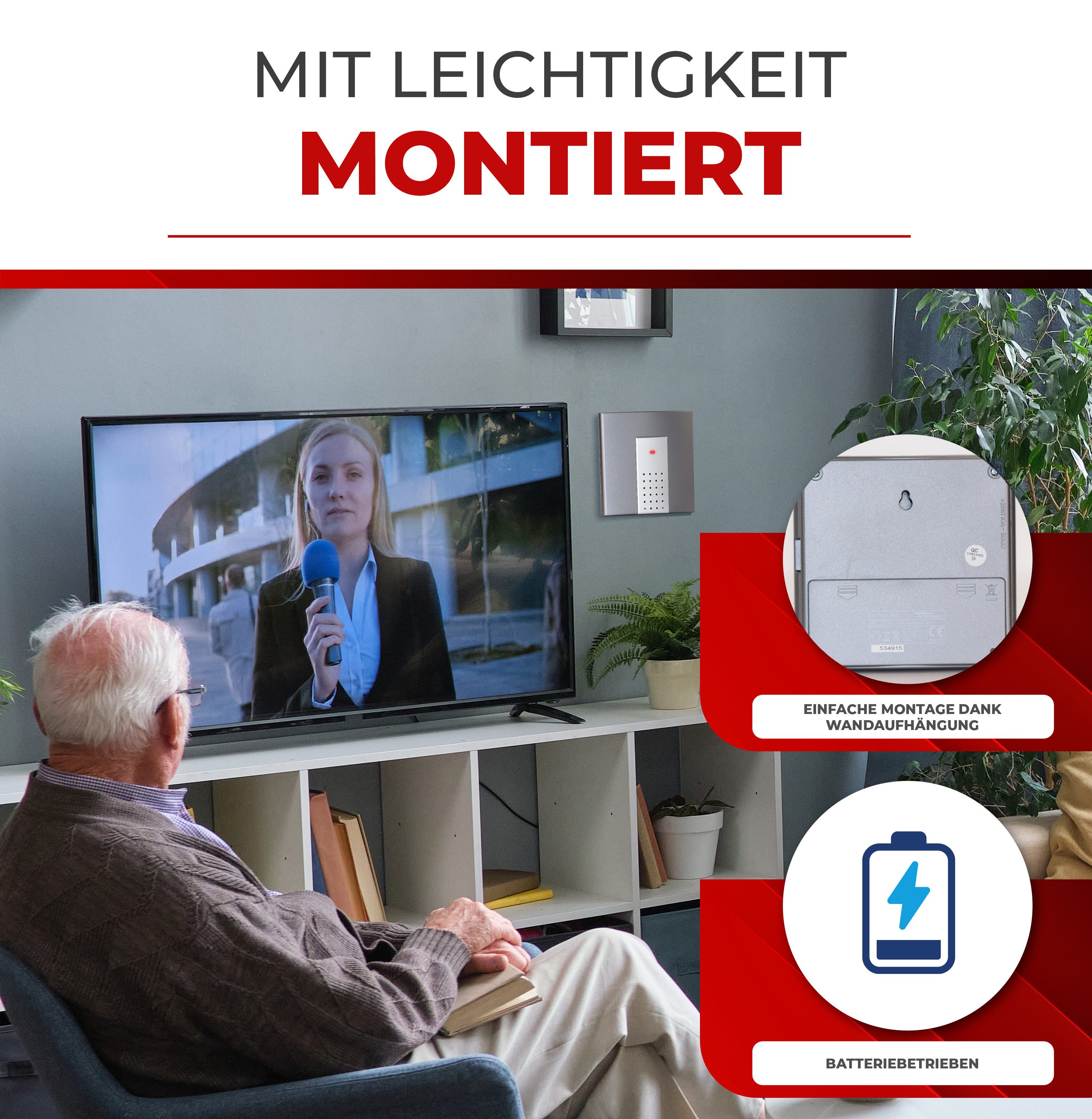 Heidemann Türklingel-Set Heidemann Funkempfänger HX Square, 1 Empfänger, 8 Klingeltöne, (1-tlg)