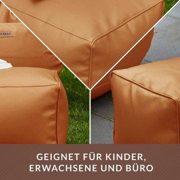 Green Bean Fußhocker Sitzpouf aus Kunstleder in 3 Farben (Pouf Bodenkissen Ablage Hocker Sitzkissen), Sitzhocker mit Füllung, Maße 70x33x28cm - Ergänzung zum Sitzsack