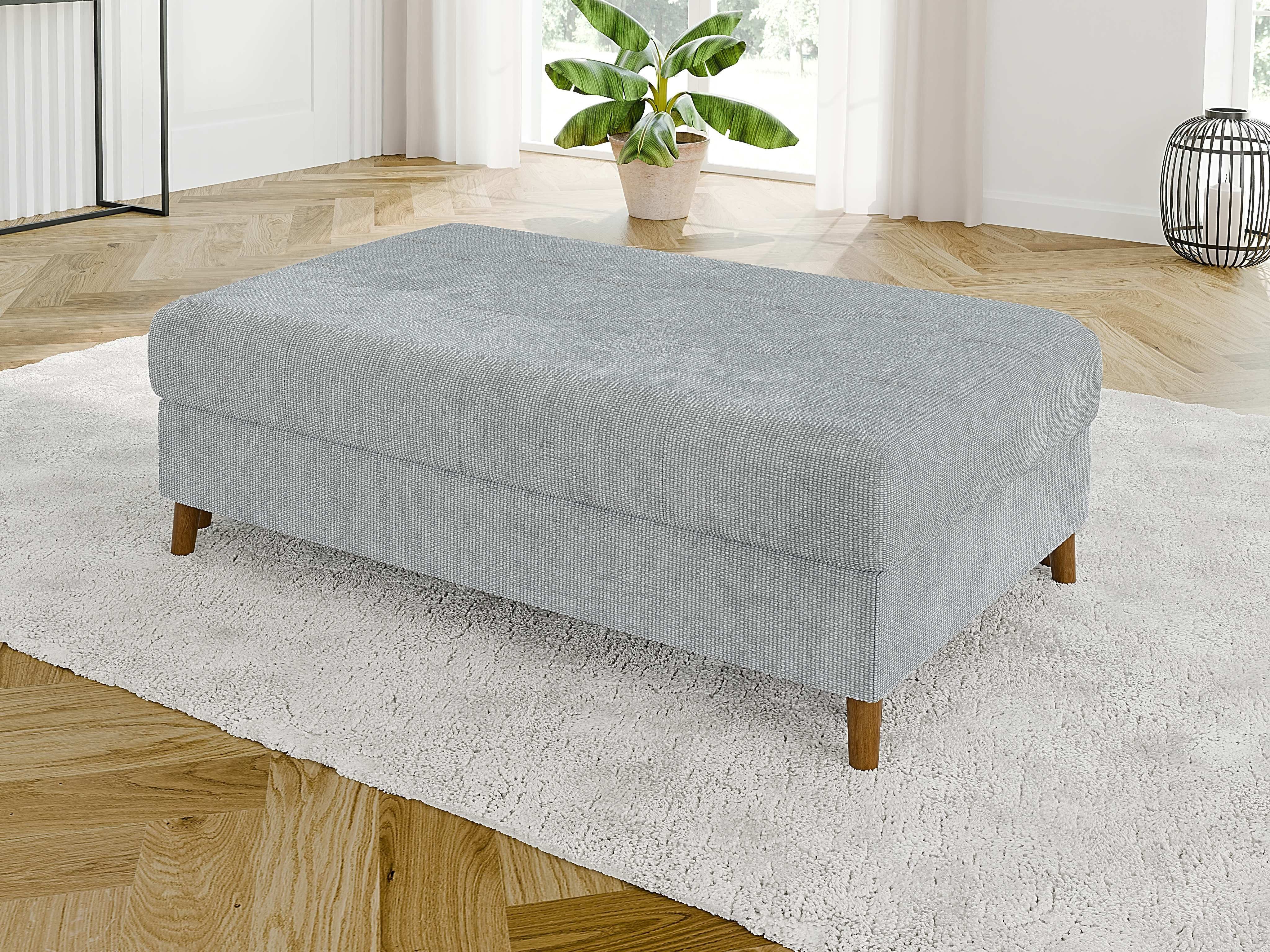 S-Style Möbel Polsterhocker Kristian mit Braun Holzfüßen im skandinavischen günstig online kaufen