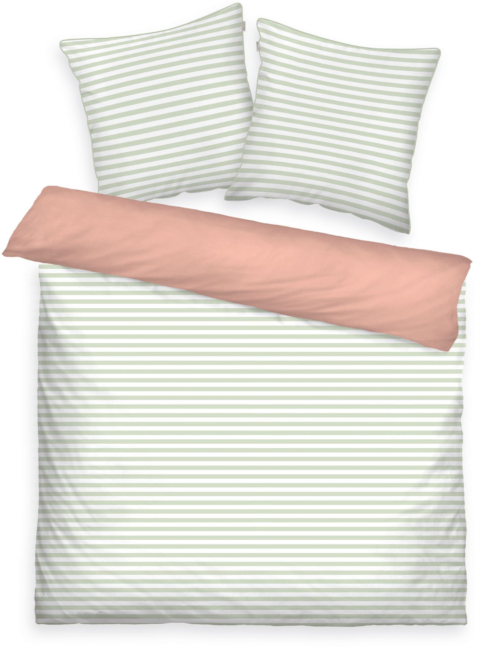 TOM TAILOR HOME Bettwäsche STRIPES WITH A KICK in Gr. 135x200cm oder 155x220cm, Perkal, 3 teilig, new bedroom, farbige Paspel am Kissen
