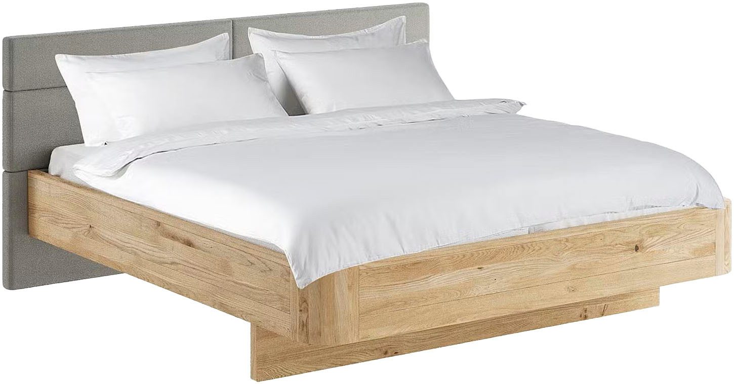 Home affaire Massivholzbett Latillé in Schwebeoptik, gepolstertes Kopfteil, günstig online kaufen