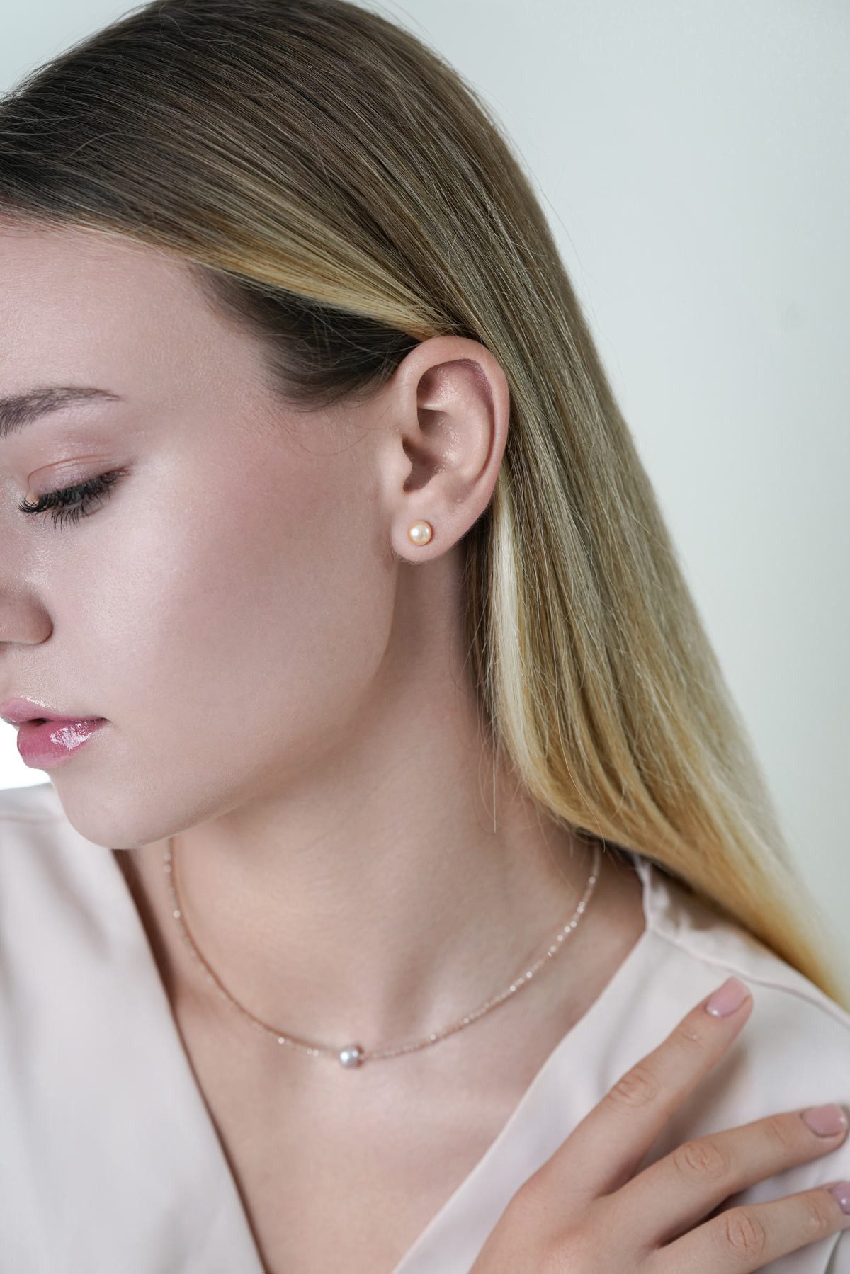 Gaura Pearls Paar Ohrstecker Perlenohrstecker rosa günstig online kaufen