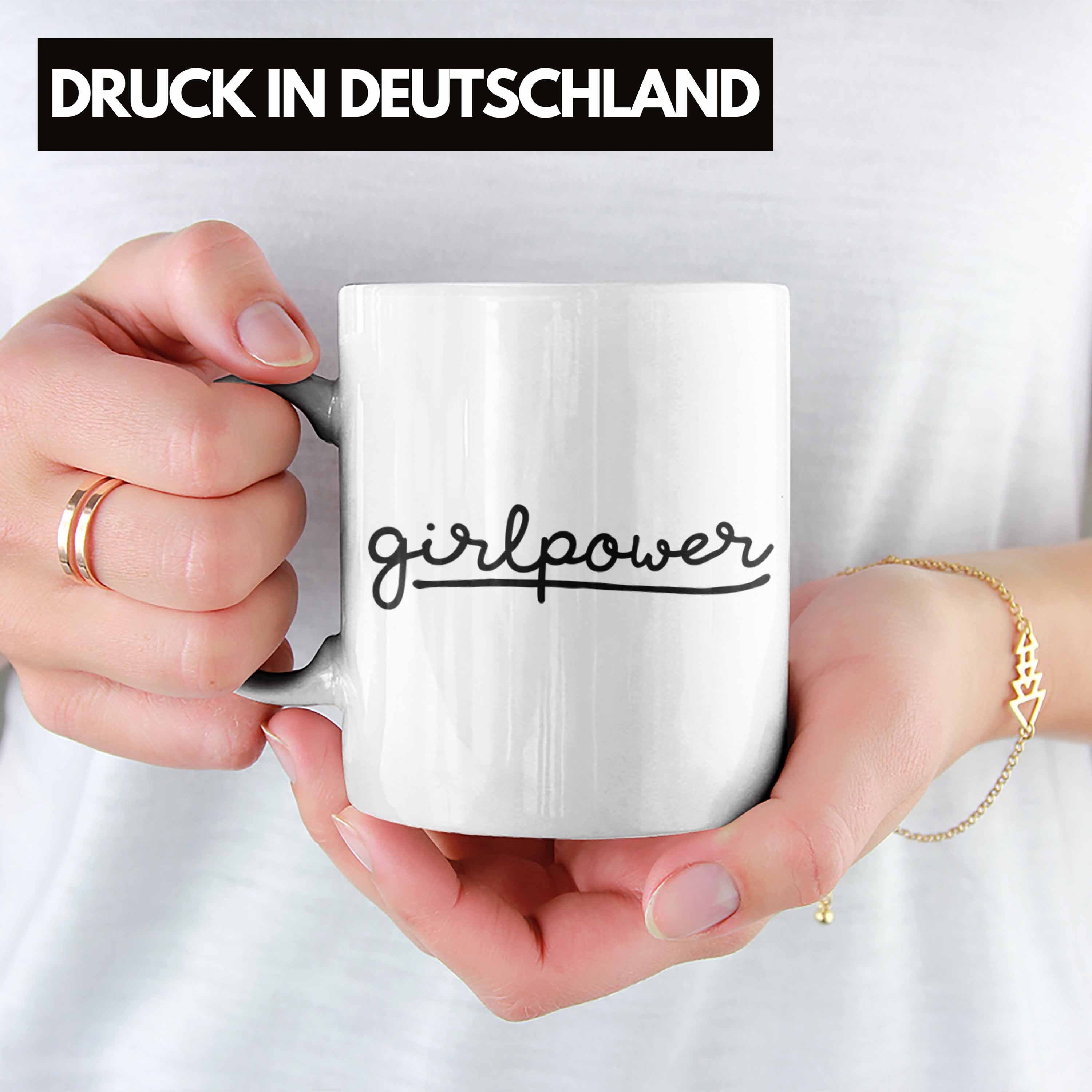 Trendation Tasse Frauen - Girlpower Kaffeetasse Trendation Tasse Geschenk für Weiss Mädchen