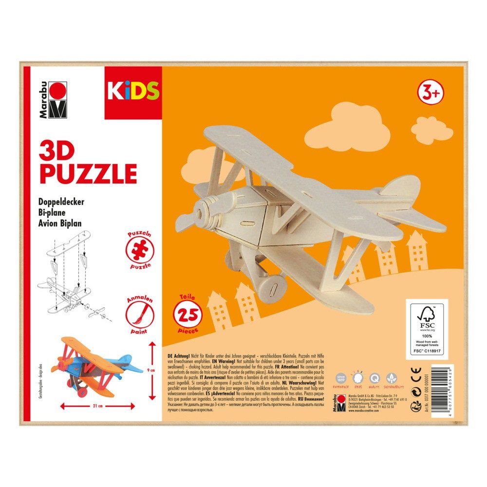 Folia Puzzle Marabu KiDS 3D Puzzle Doppeldecker, Puzzleteile
