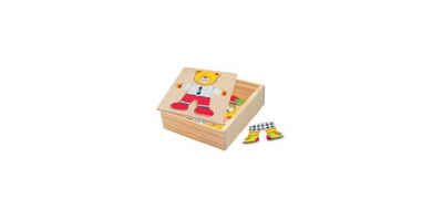 BINO Puzzle Bino 88047 - Ankleidepuzzle Bär Willi, Holz, Puzzleteile