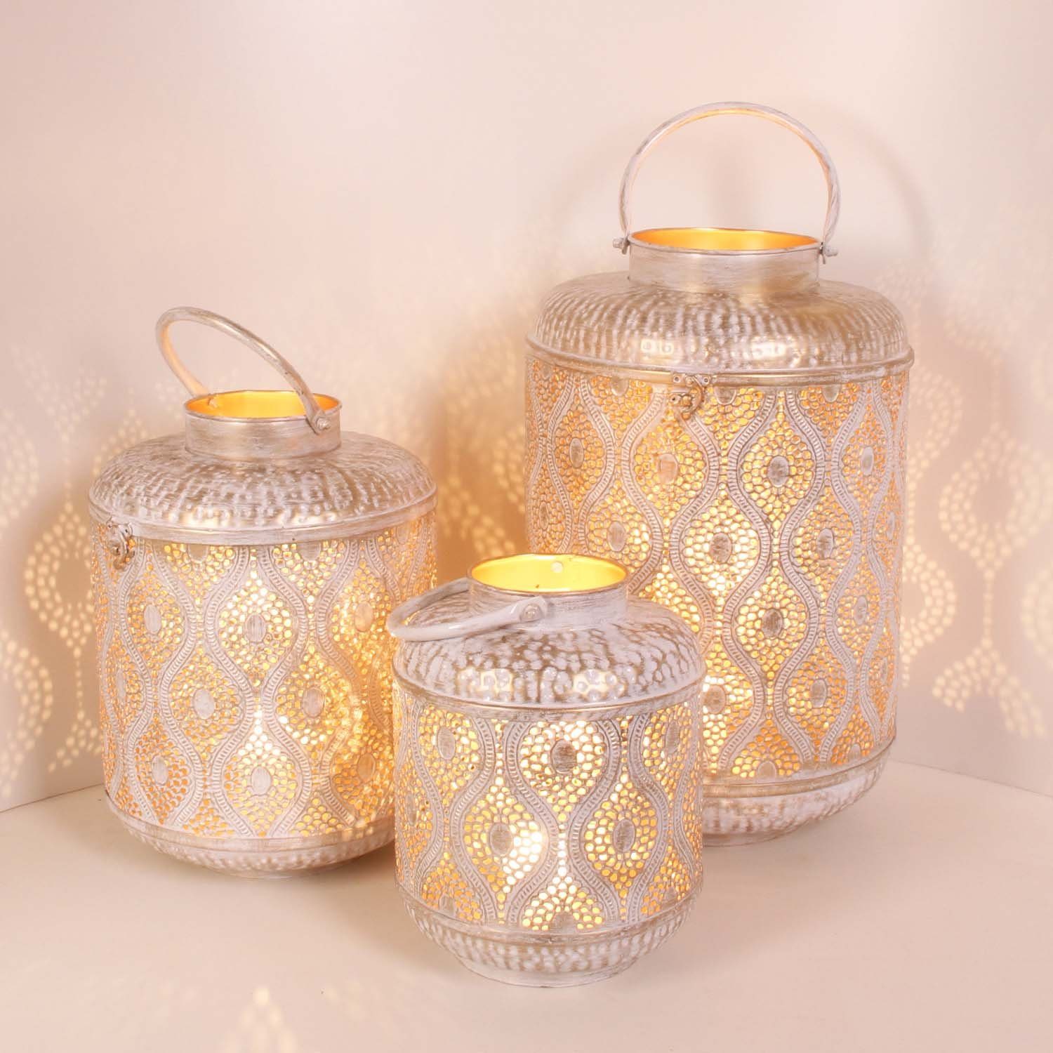 Orientalische Laternen SURAYA 3er Set in Shabby Chic von CASA MORO - Einrichtungsvorschlag