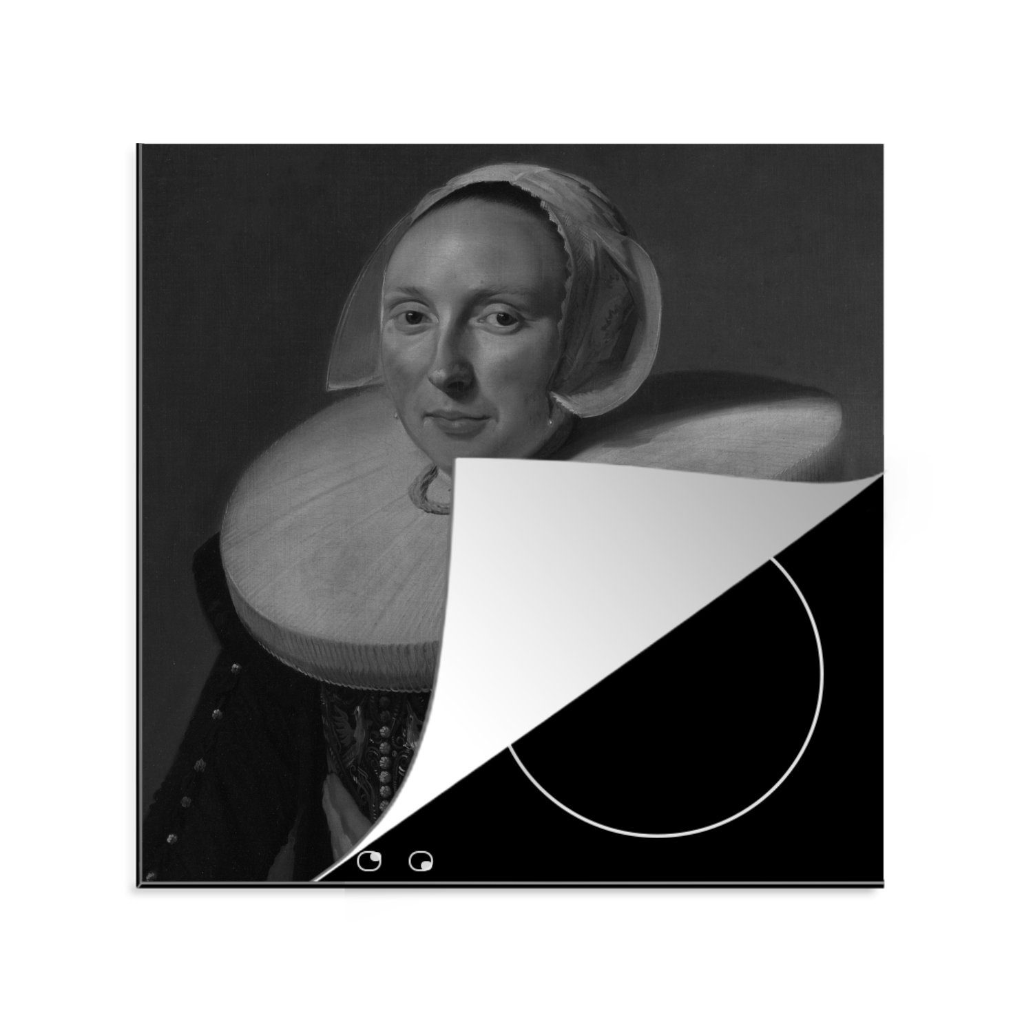 MuchoWow Herdblende-/Abdeckplatte Bildnis der Marie Larp - Frans Hals, Vinyl, (1 tlg), 78x78 cm, Ceranfeldabdeckung, Arbeitsplatte für küche