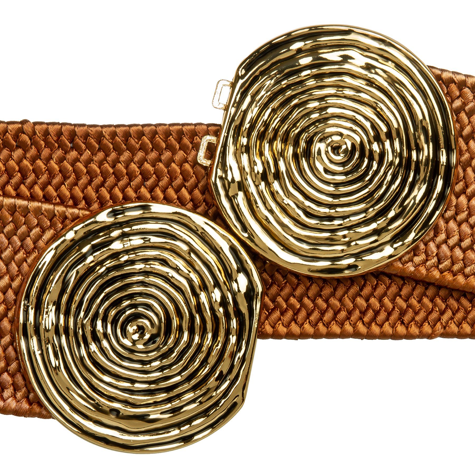 Caspar Taillengürtel GU325 für Damen elastisch mit goldfarbener Doppelschna günstig online kaufen