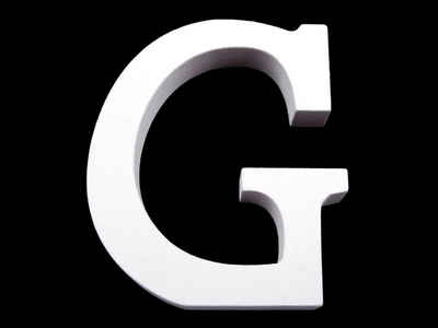 maDDma Deko-Buchstaben 3D Holzbuchstabe 8 cm, weiß, Einzelbuchstabe "G"