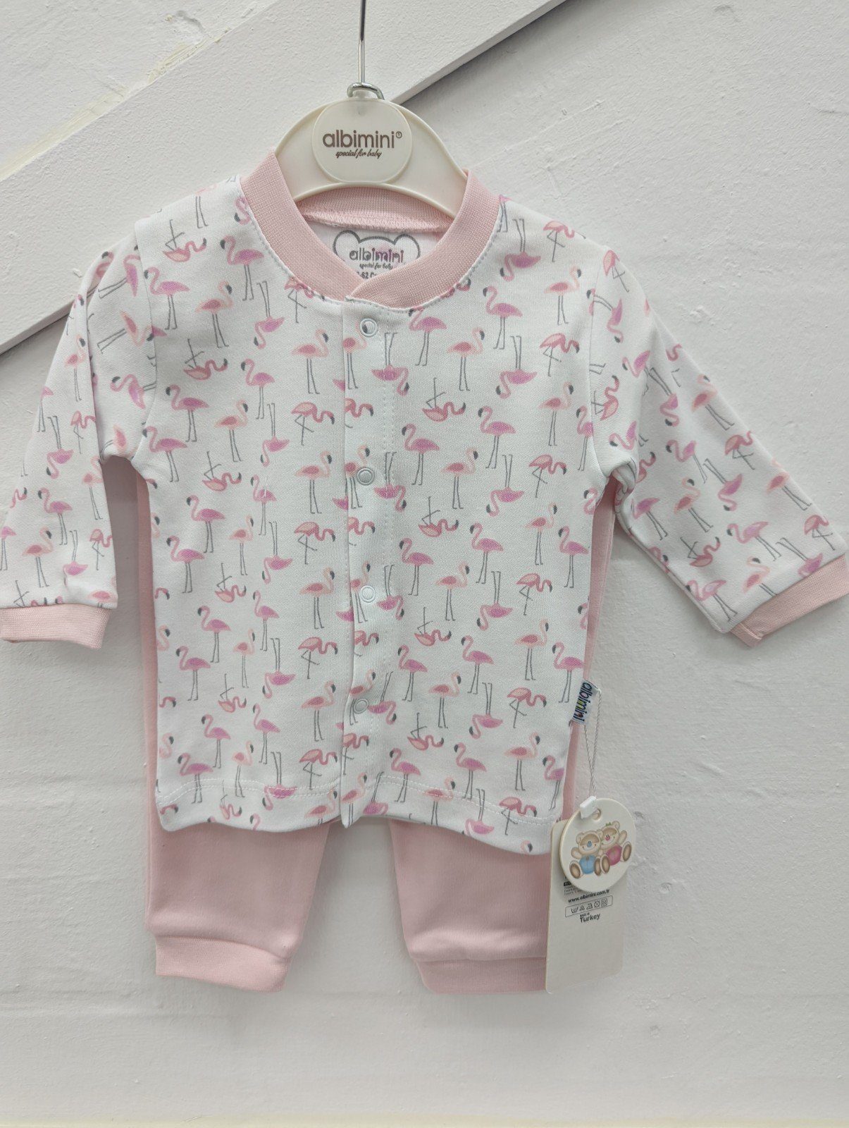 albimini Schlafanzug Baby Schlafset 2 Teiler (2 Flamingo Teiler)