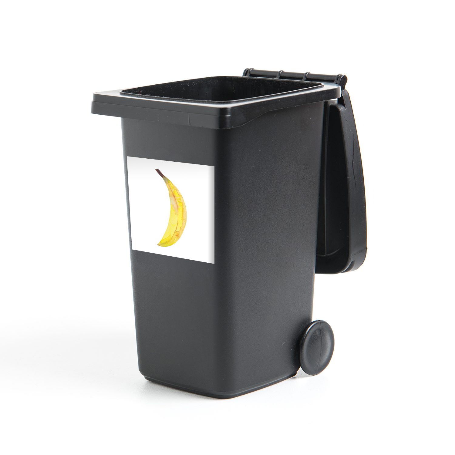 MuchoWow Wandsticker Banane - Aquarell - Weiß (1 St), Mülleimer-aufkleber, Mülltonne, Sticker, Container, Abfalbehälter