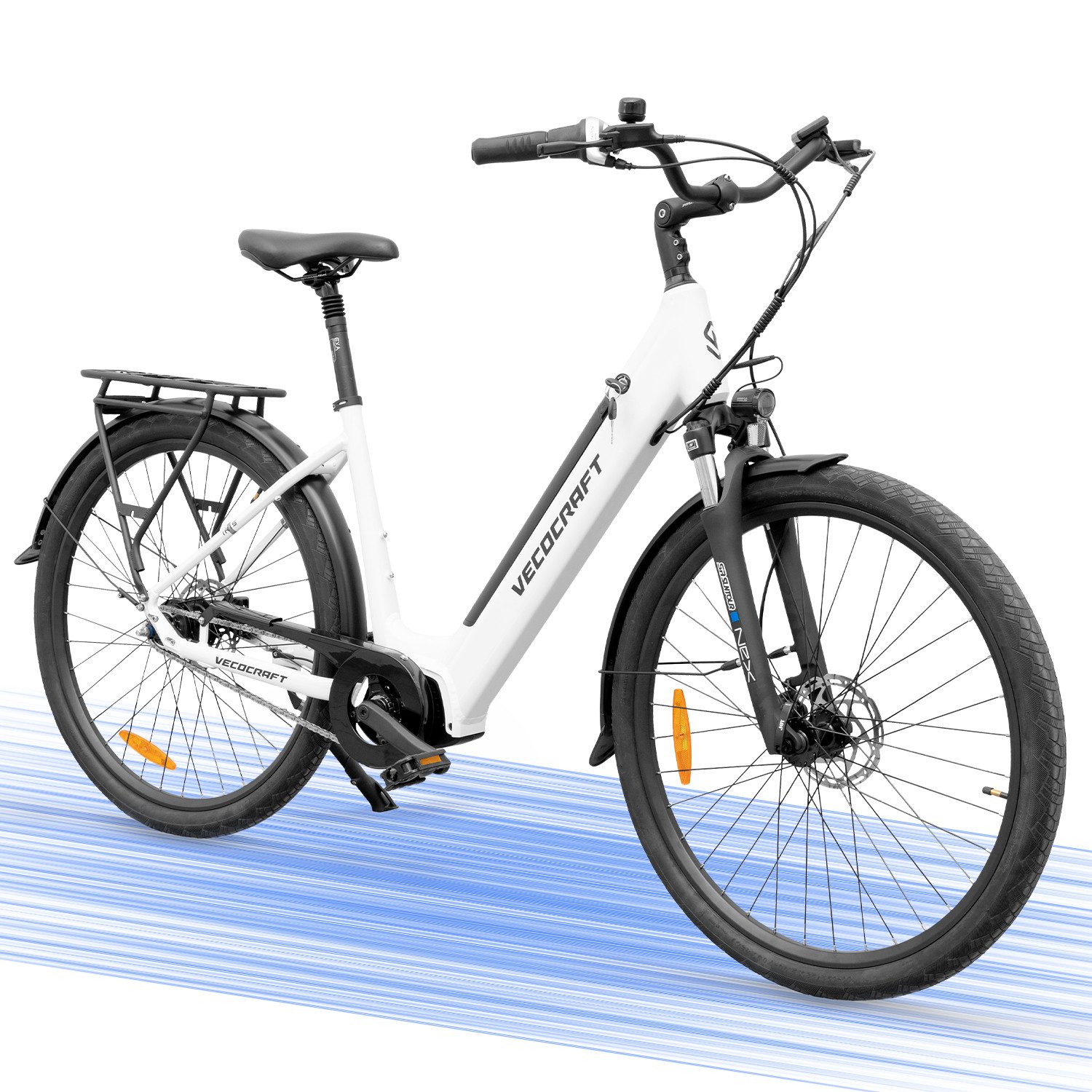 VECOCRAFT E-Bike Cityrad Trekkingrad Pedelec 28’’ 48V 12Ah Akku bis zu 120km Trekkingrad IRIS, 7 Gang, Mittelmotor, 576 Wh, E-Citybike Elektrofahrrad für Damen u. Herren