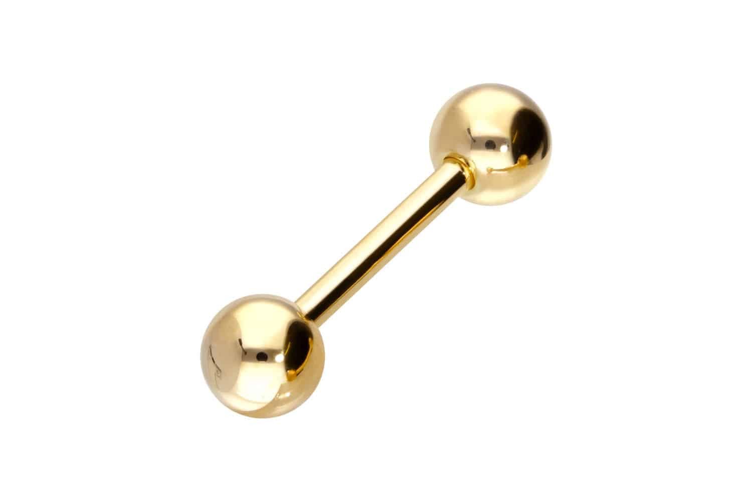 PIERCINGLINE Brustwarzenpiercing 14/18 Karat Gold Barbell (Barbells, 1-tlg) günstig online kaufen
