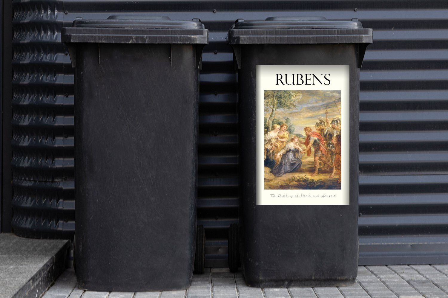 Meister Sticker, Alte - Mülleimer-aufkleber, Rubens - MuchoWow Abfalbehälter Malerei Container, Wandsticker St), (1 Mülltonne,
