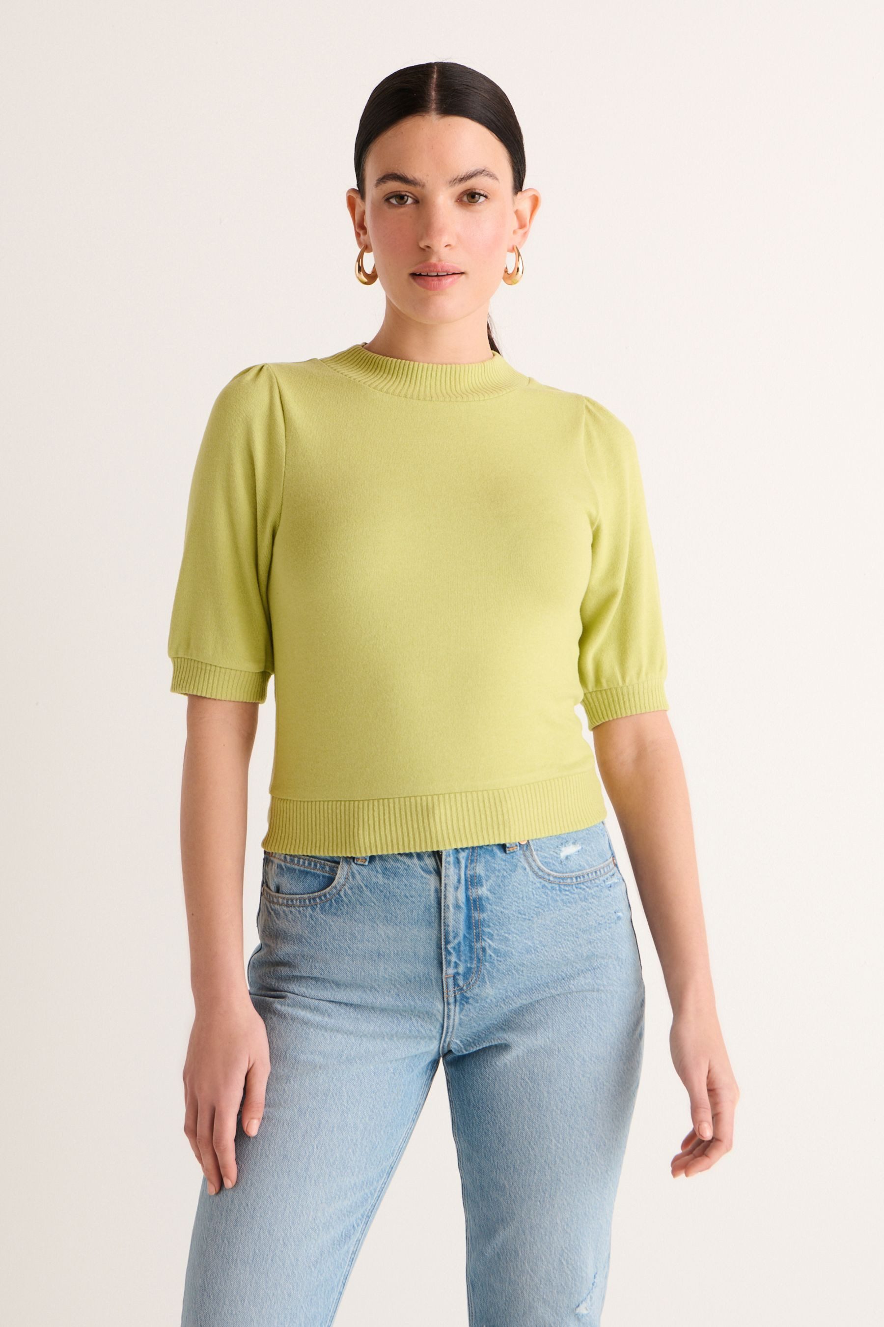Next Kurzarmpullover Kurzarm-Oberteil mit Rundhalsausschnitt, Kurzgröße günstig online kaufen