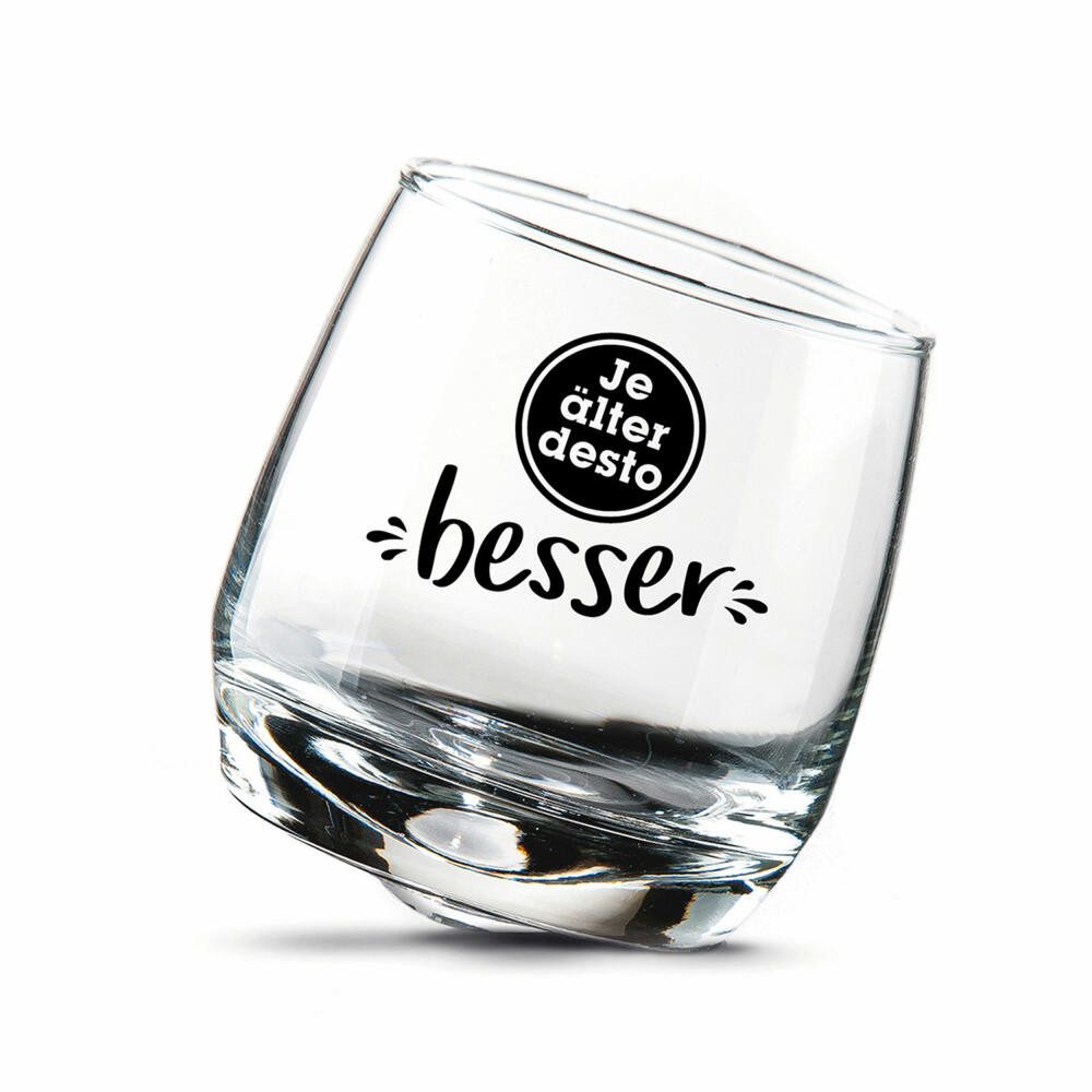GILDE Glas Wackelglas Je älter desto besser, 2er Set, Glas