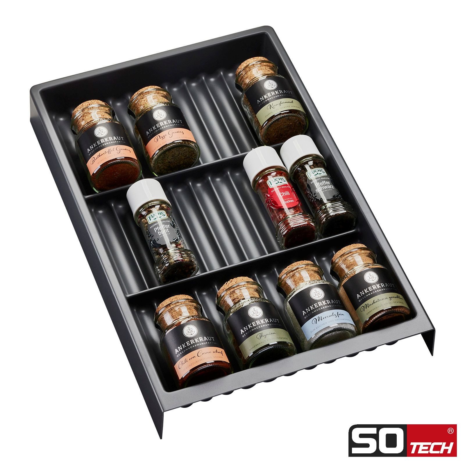SOTECH Gewürzgläsereinsatz SEPARADO Schiefergrau 300 x 474 x 51 mm Ab 40er günstig online kaufen