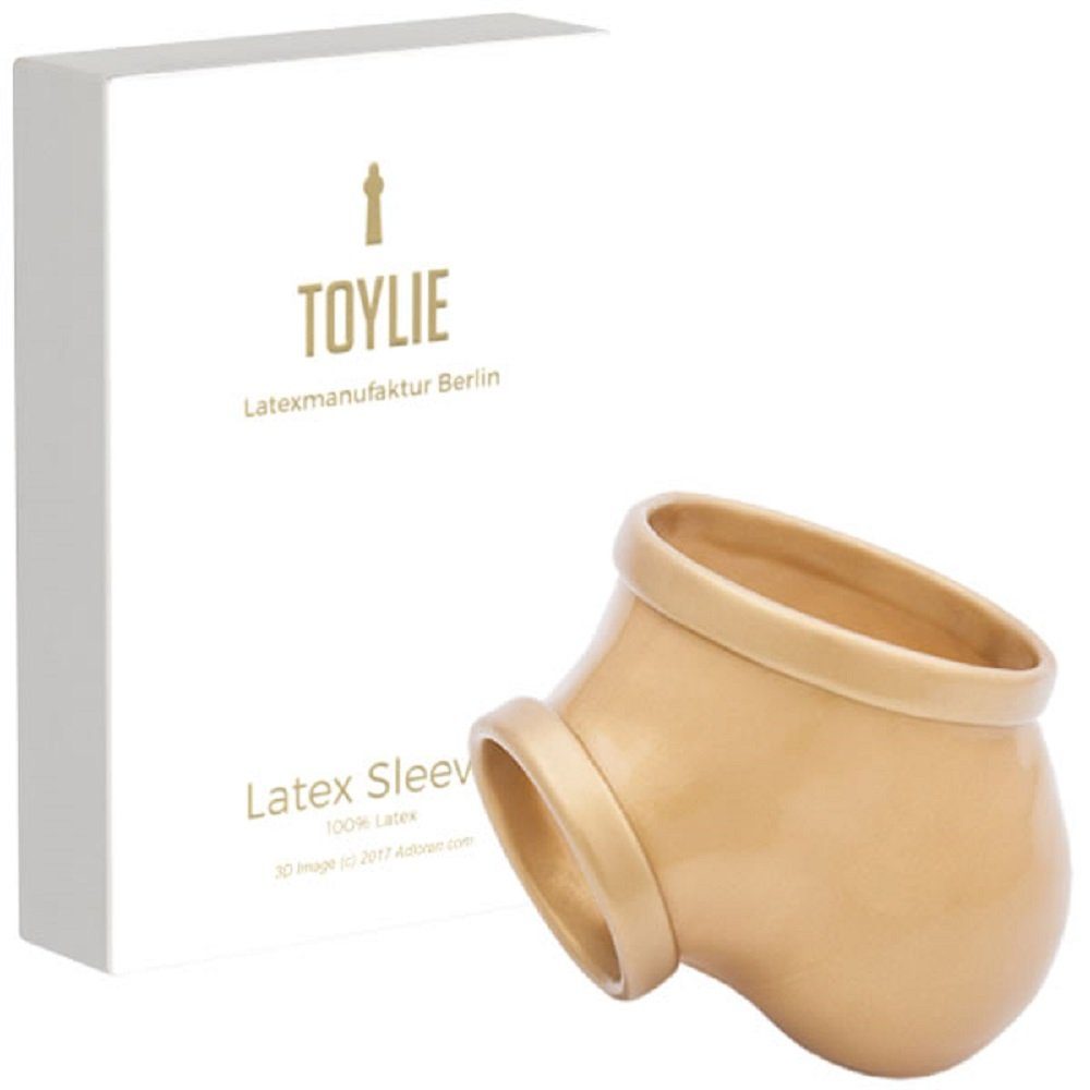 Toylie Penishülle Toylie Latex-Penishülle «BEN», Gold, ohne Schaft, mit ausgeformten Hodensack und Penisring