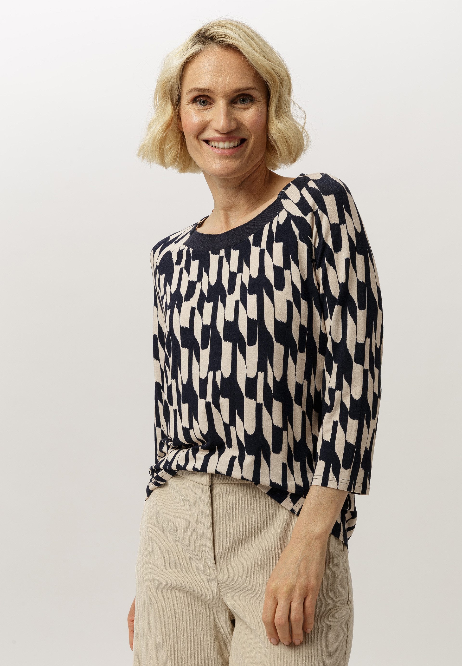 FRANK WALDER 3/4-Arm-Shirt mit Strickbündchen günstig online kaufen