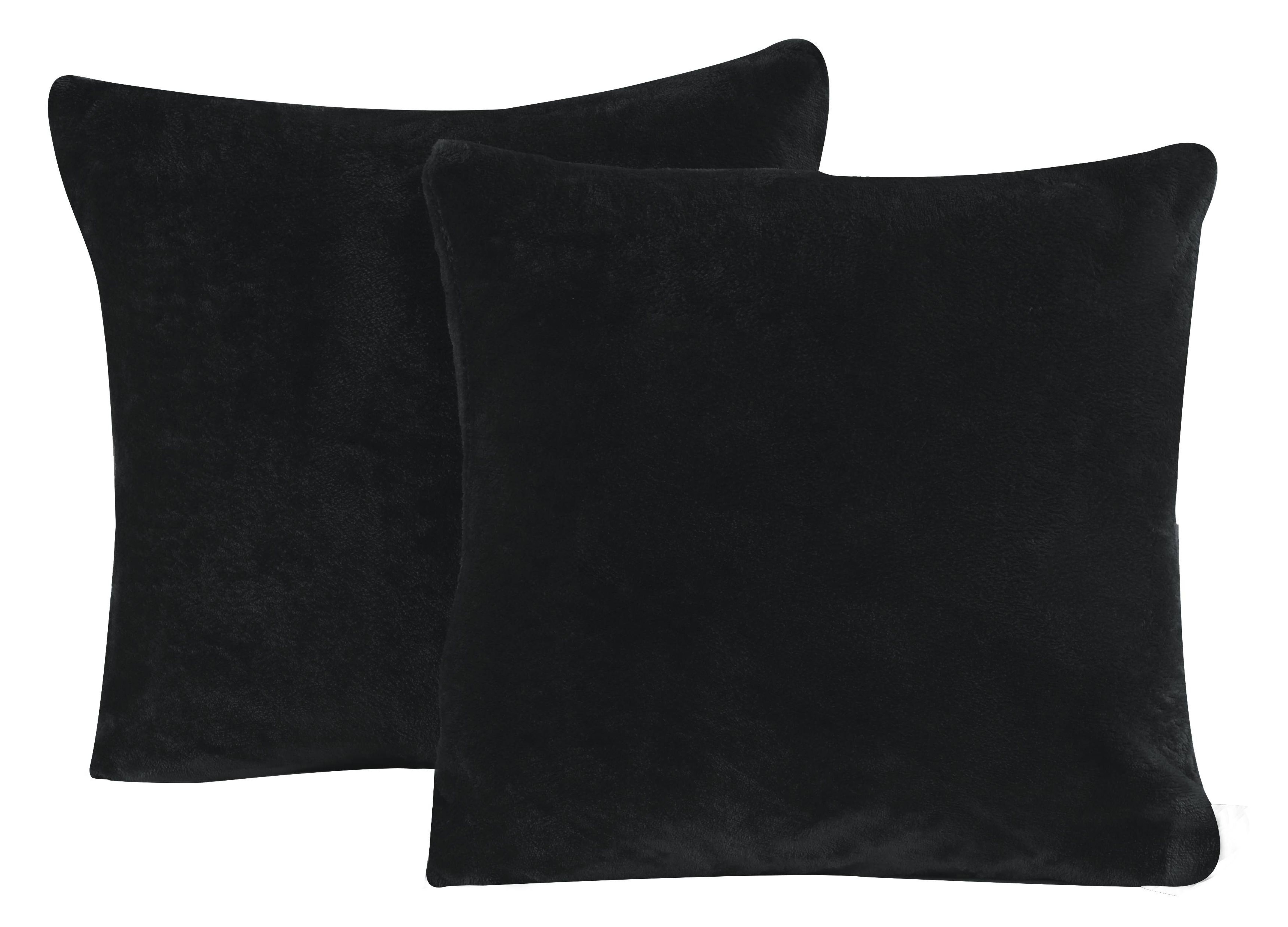 One Home Kissenbezüge Winter Cashmere Touch Unifarben, (2 Stück), flauschig kuschelig warmes Teddy Plüsch