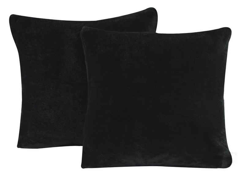 Kissenbezüge Winter Cashmere Touch Unifarben, One Home (2 Stück), flauschig kuschelig warmes Teddy Plüsch