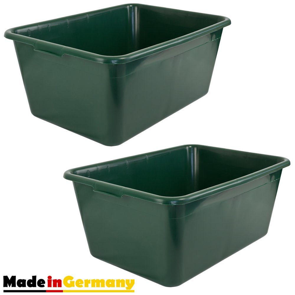 Petigi Allzweckkiste 2x Wildwanne Futterwanne Universalwanne Lebensmittelecht 65 L Grün