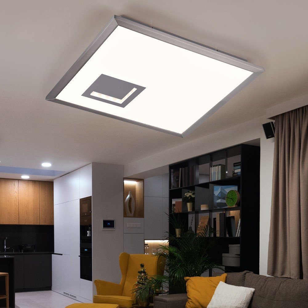 LED-Leuchtmittel verbaut, LED Deckenleuchte Deckenleuchte, LED Wohnzimmerlampe Stufen fest Leuchten 3 silber Warmweiß, TRIO Metall Deckenpanel