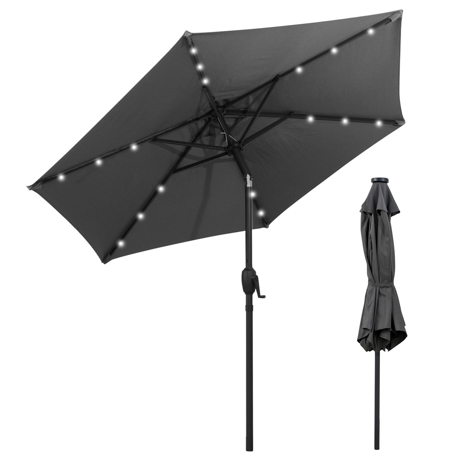 KOMFOTTEU Sonnenschirm, Terrassenschirm mit Lichtern, 6 günstig online kaufen