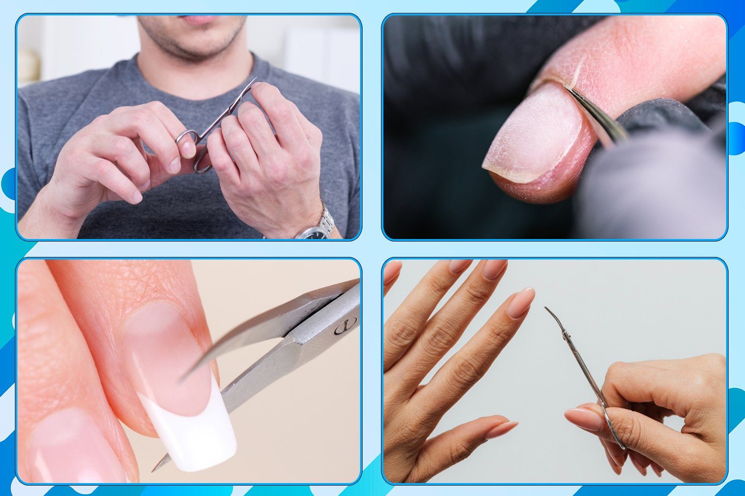 SMI Nail Scissors Cuticle Scissors Curved Skin Scissors Manicure Scissors + Case