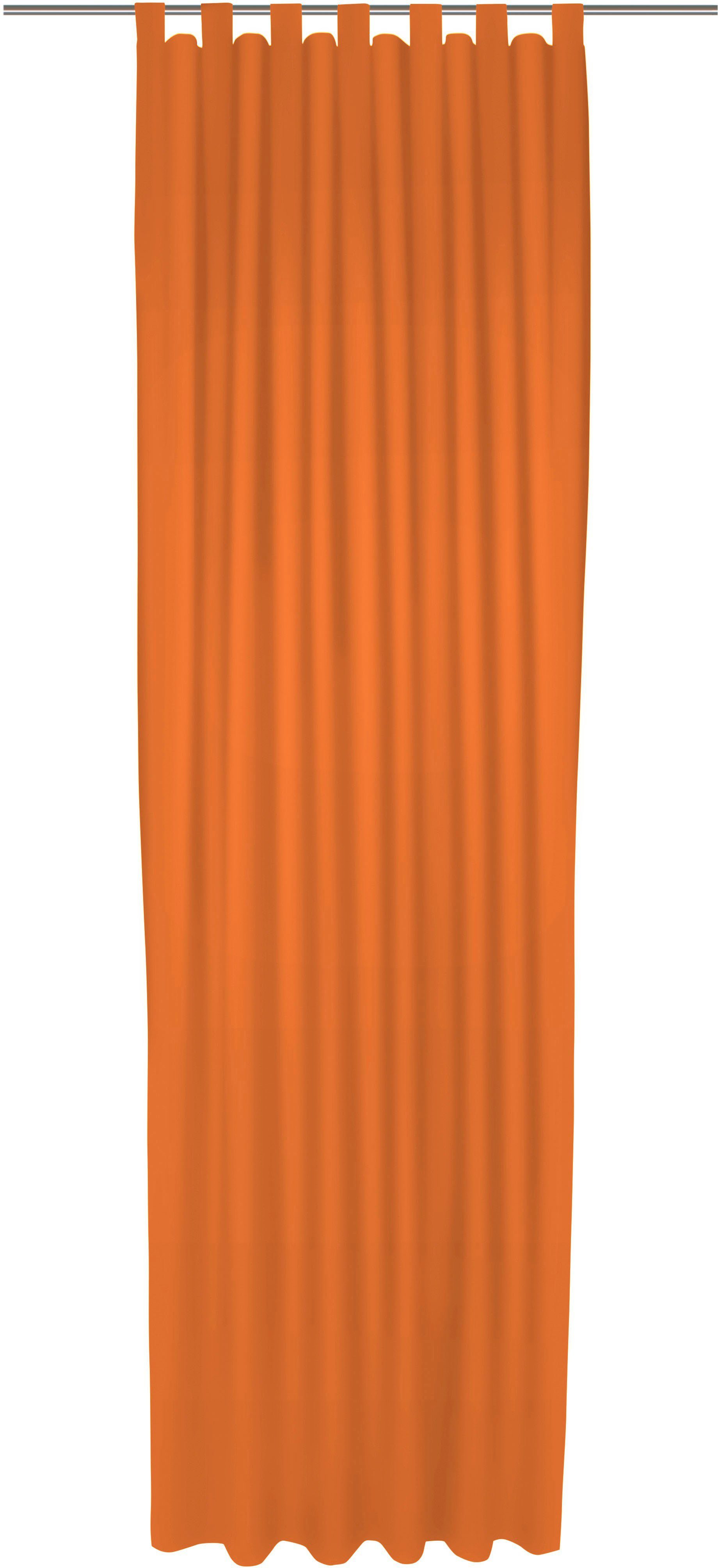 Vorhang Umea, Wirth, Schlaufen (1 St), blickdicht, Jacquard orange