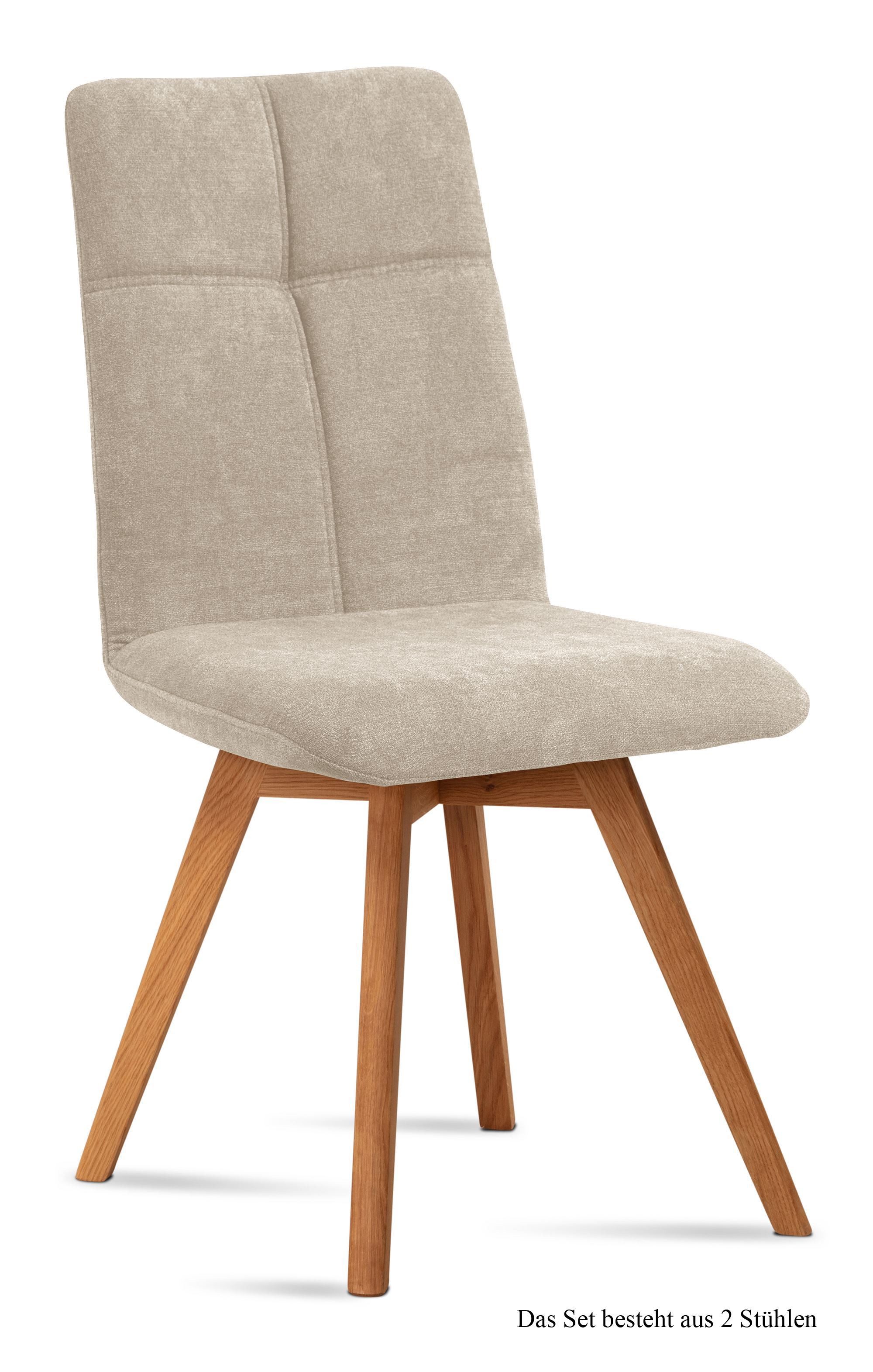 58 aufm Kessel Esszimmerstuhl Küchenstuhl (2er-Set) Dimut 47x92x60 Eiche geölt/Anthrazit (Lieferung bis Verwendungsstelle, 2 St), Stabiles Gestell aus Massivholz pflegeleichter Bezug aus Microfaser