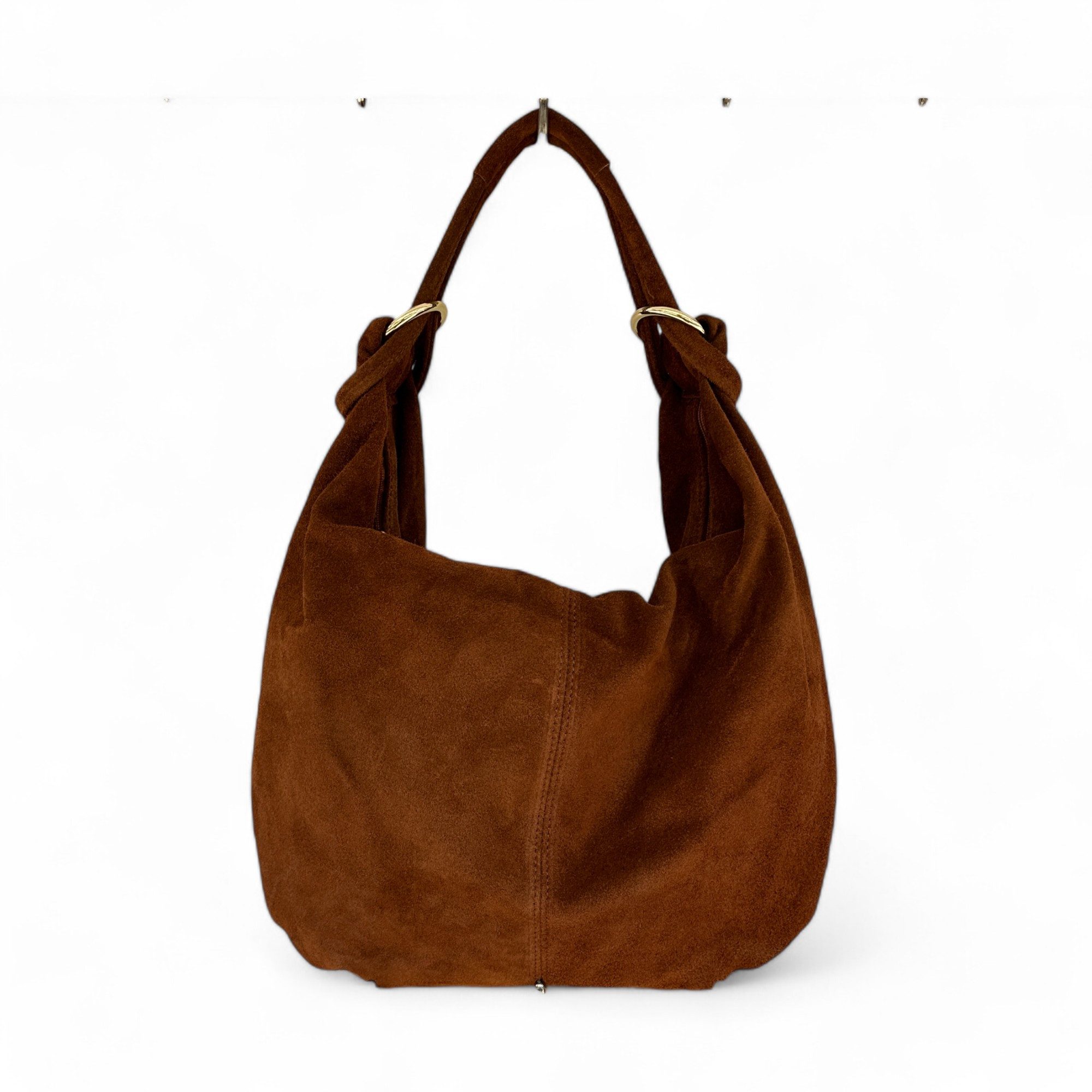 Schultertasche Schultertasche Damen aus Wildleder, Hobo Shopper, Made in Italy