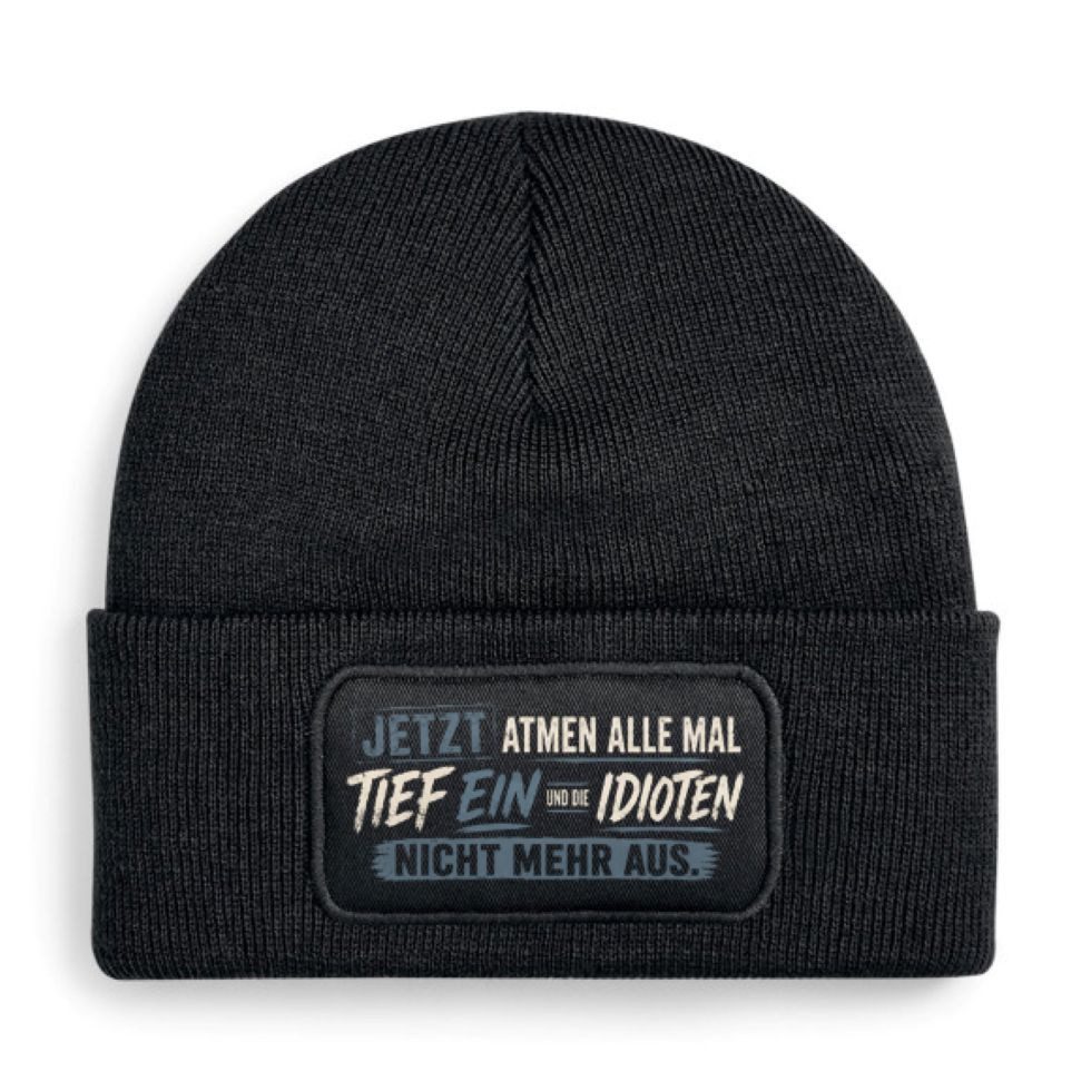 TShirt-People Beanie Beechfield Original Patch Beanie - Jetzt atmen wir mal ein...