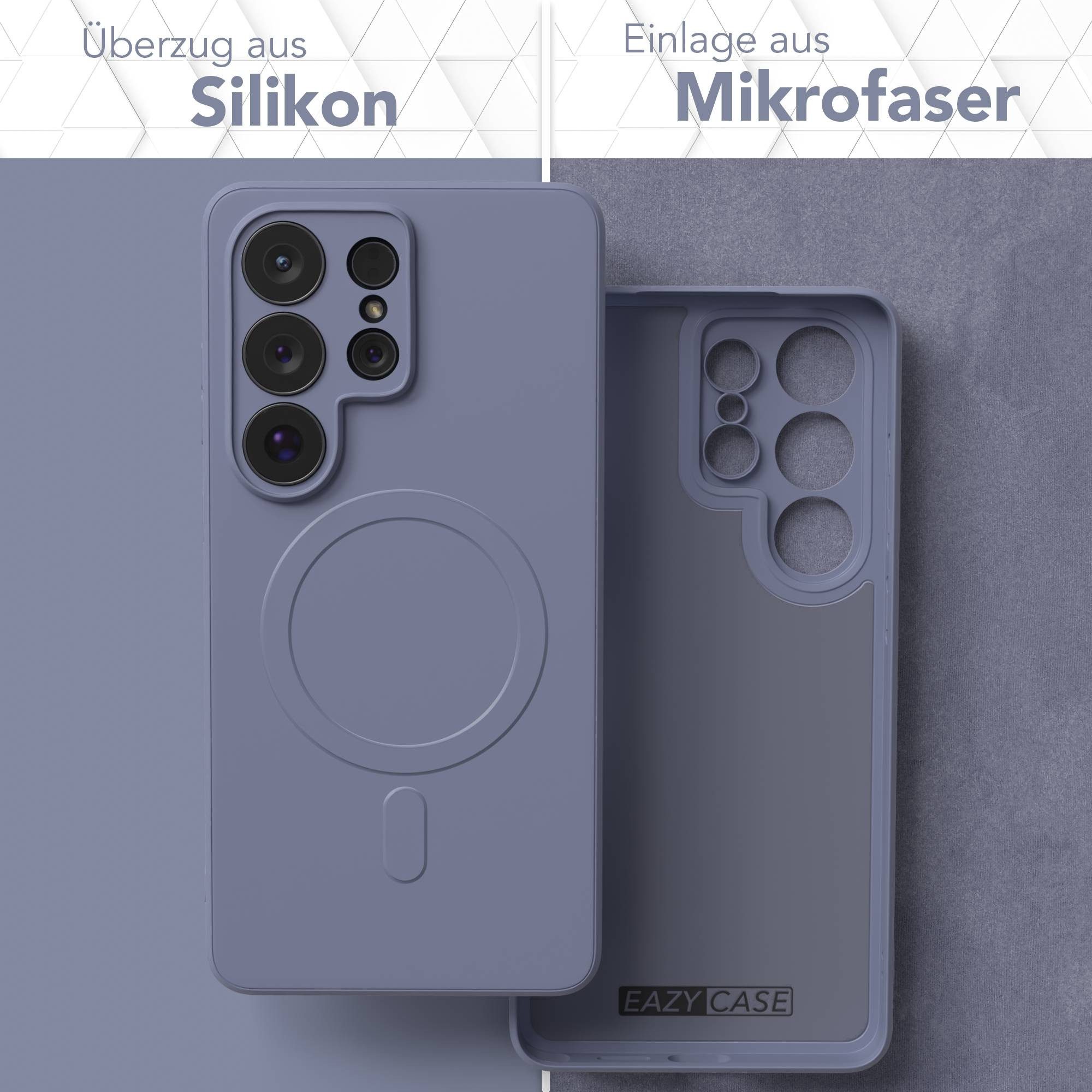 EAZY CASE Handyhülle MagSafe Silikon für Samsung Galaxy S26 Ultra 6,9 Zoll, Backcover MagSafe rutschfestes Soft-Touch Silikon matt Stahlblau – Bild 3 von 5